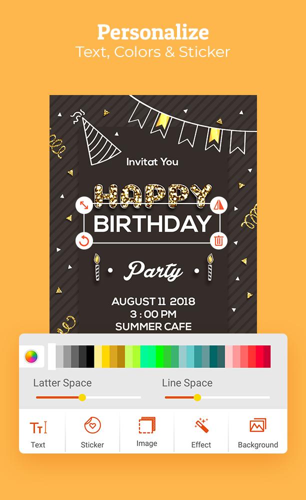 اسکرین شات 3 برنامه Birthday Invitation Maker