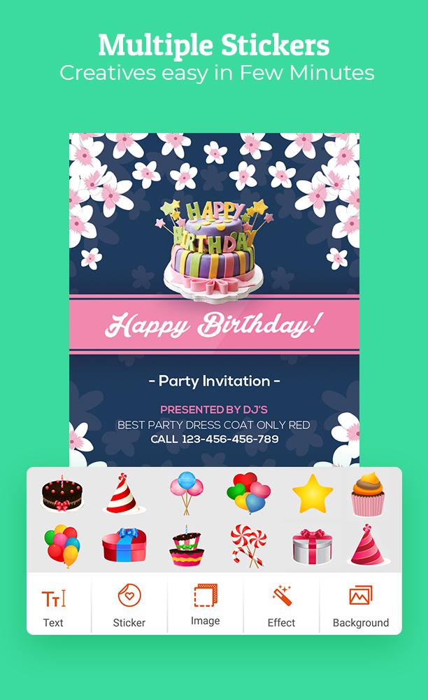 اسکرین شات 4 برنامه Birthday Invitation Maker