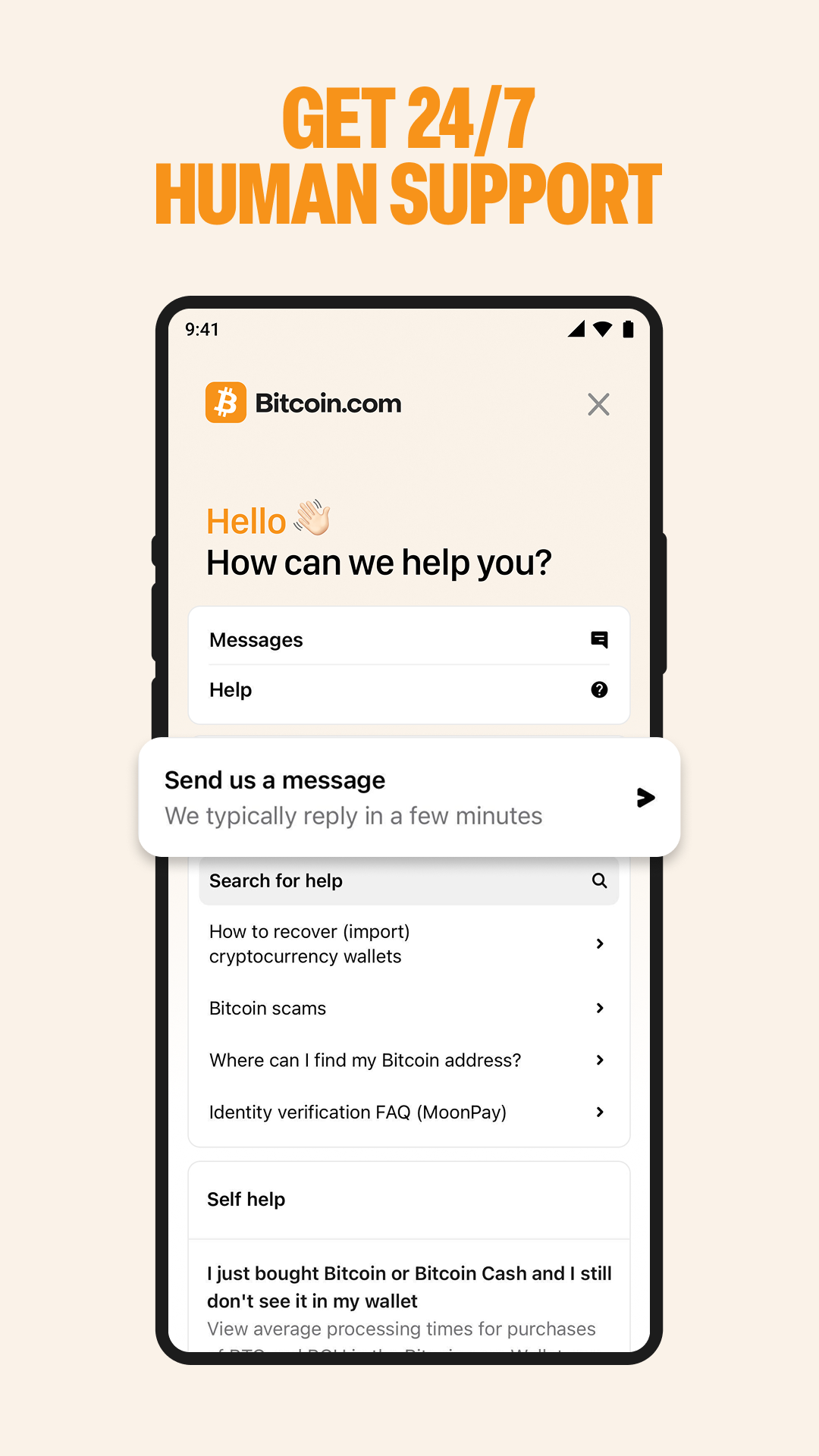 اسکرین شات 7 برنامه Bitcoin.com Wallet: Buy, Sell