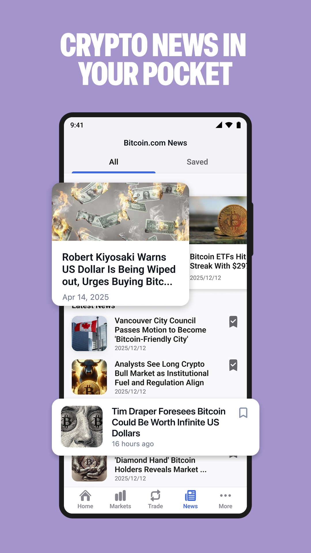 اسکرین شات 6 برنامه Bitcoin.com Wallet: Buy, Sell