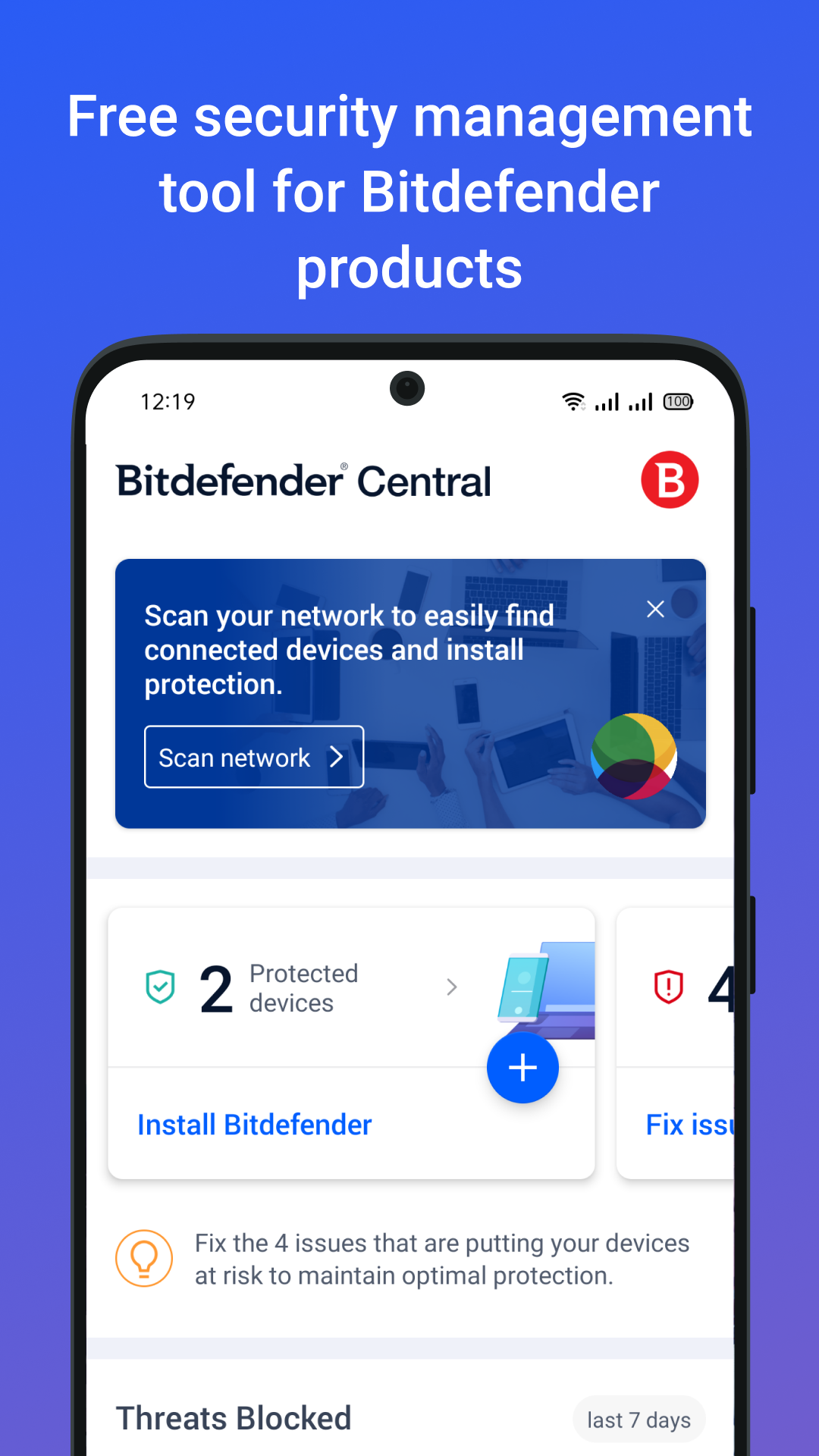 اسکرین شات 1 برنامه Bitdefender Central