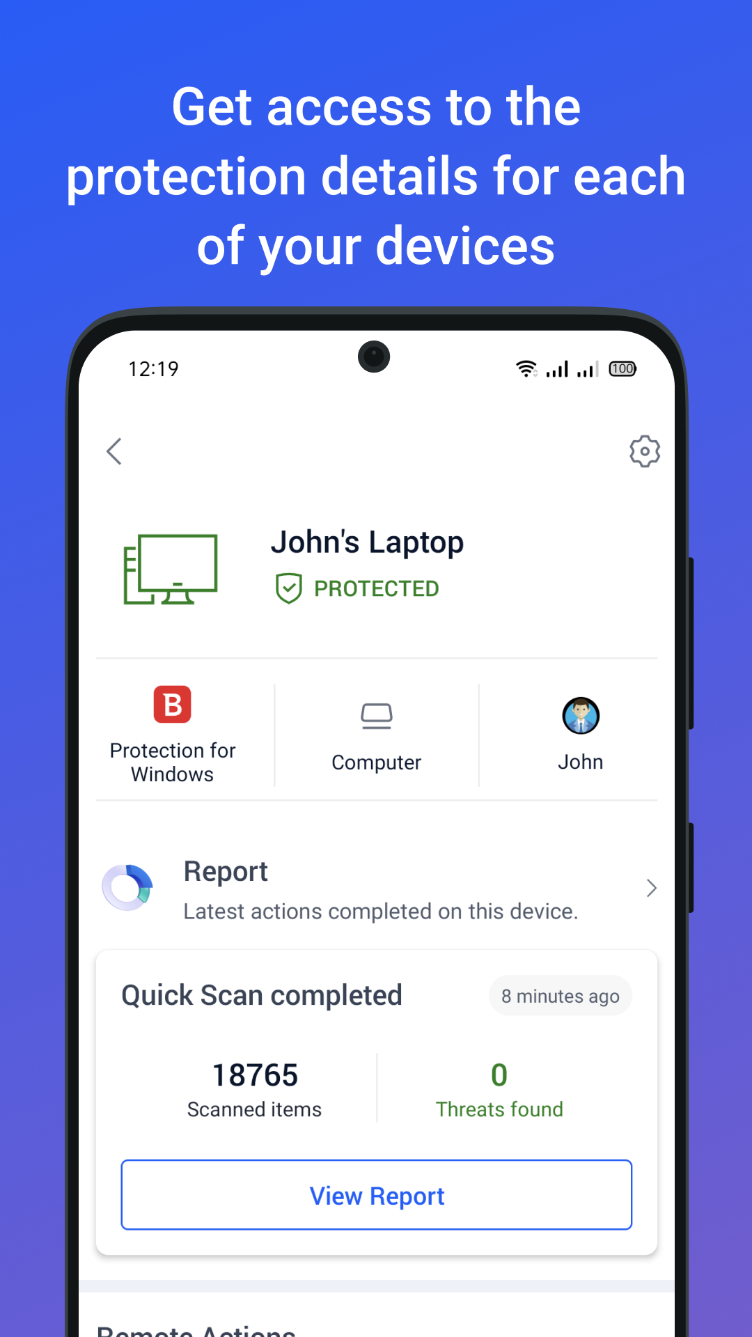 اسکرین شات 6 برنامه Bitdefender Central