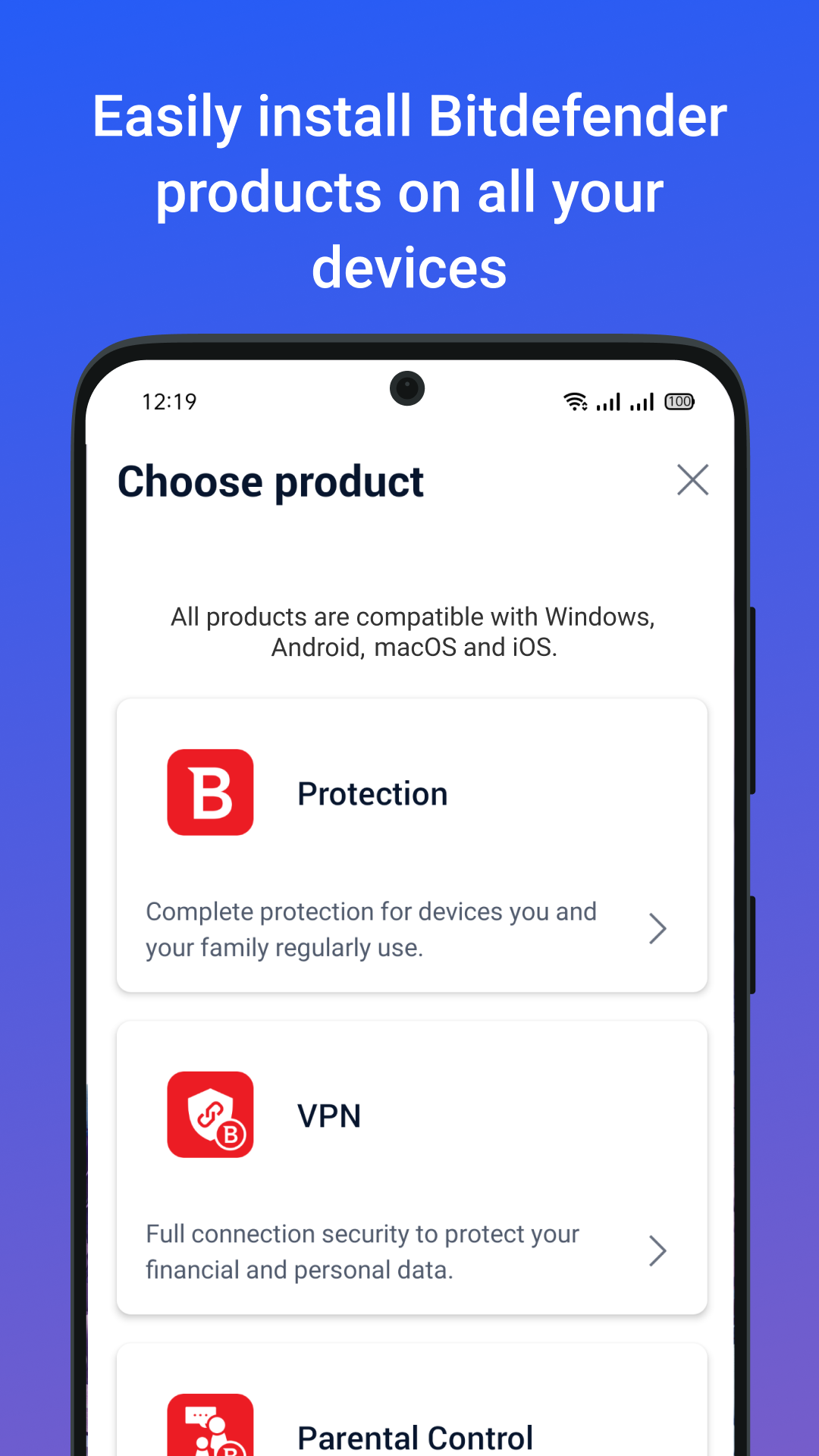 اسکرین شات 2 برنامه Bitdefender Central