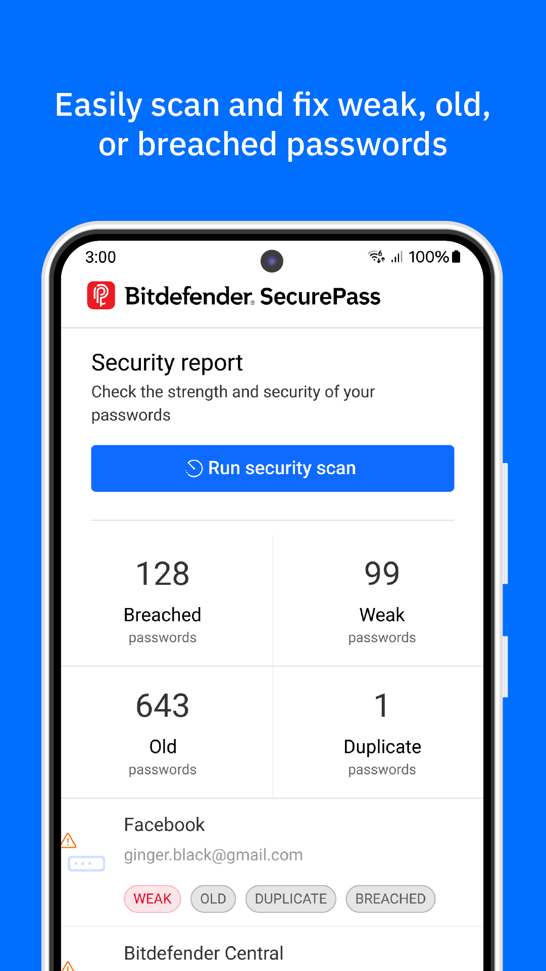 اسکرین شات 4 برنامه Bitdefender SecurePass