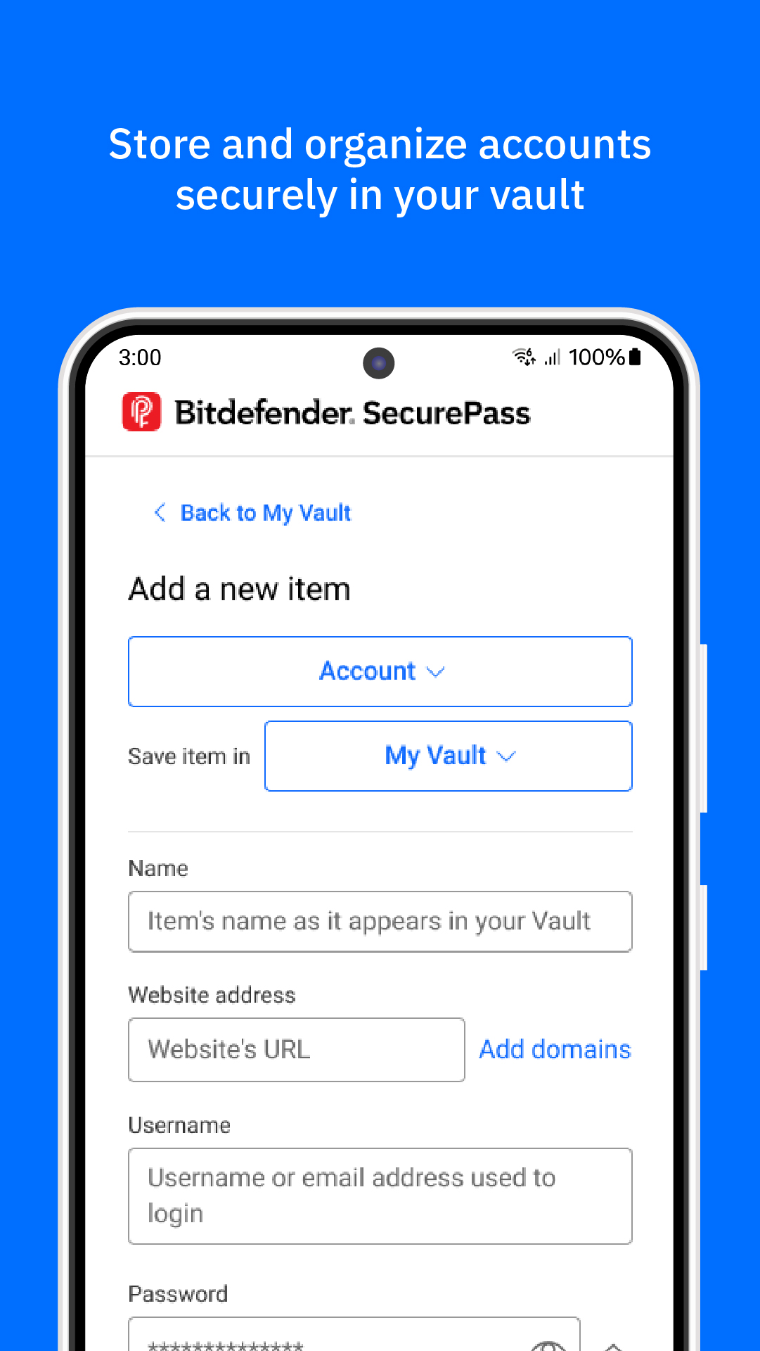 اسکرین شات 7 برنامه Bitdefender SecurePass