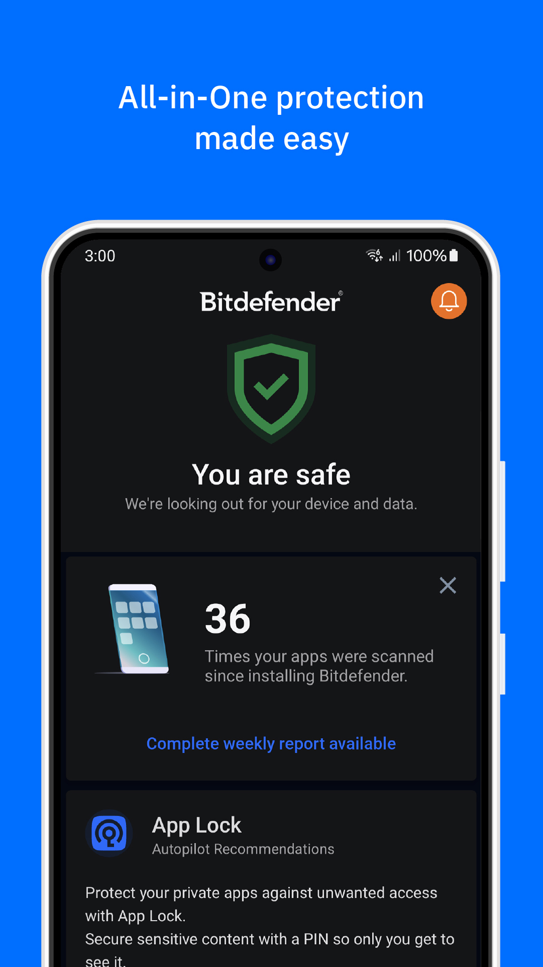 اسکرین شات 3 برنامه Bitdefender Mobile Security