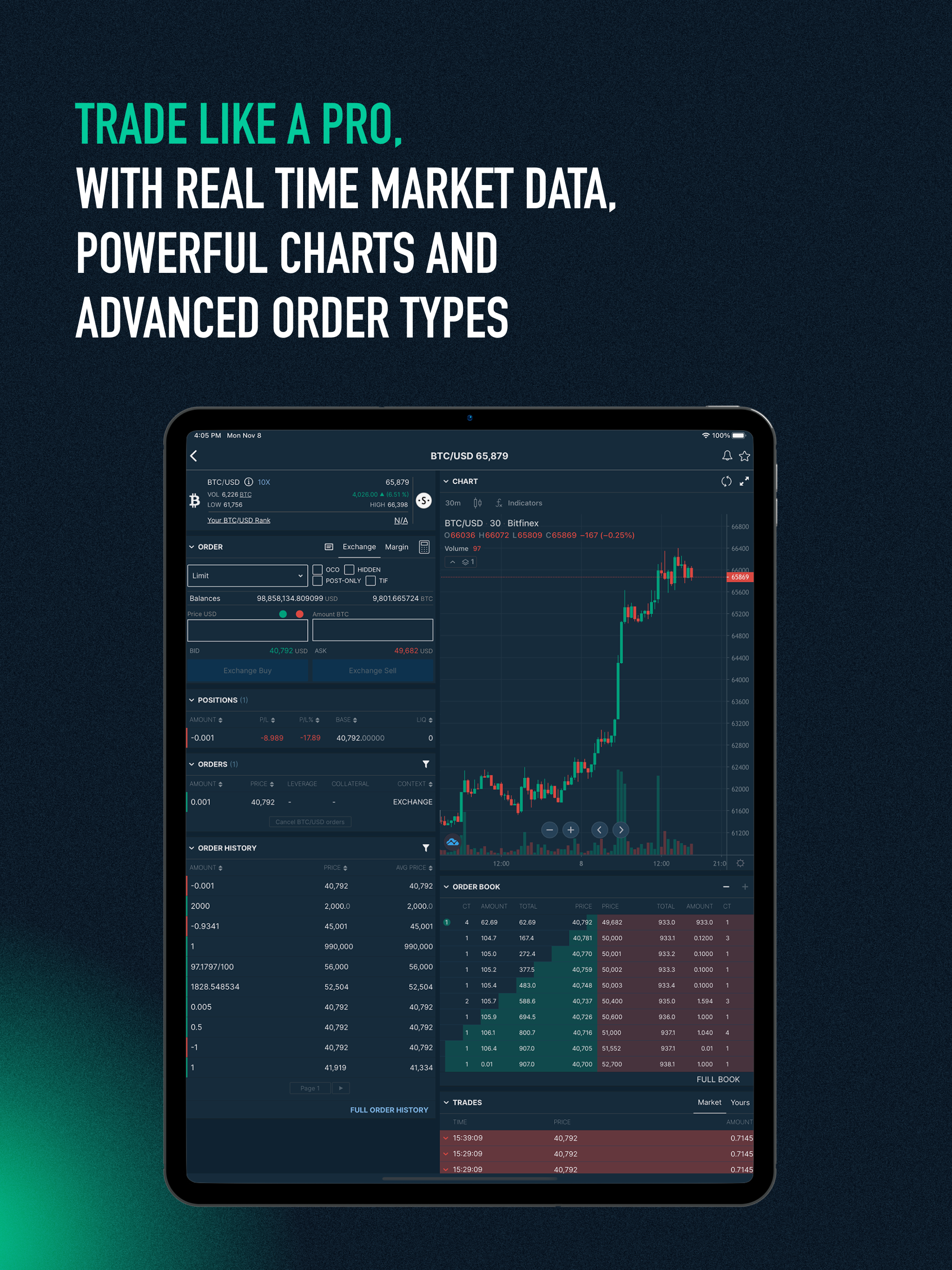 اسکرین شات 3 برنامه Bitfinex: Trade Digital Assets
