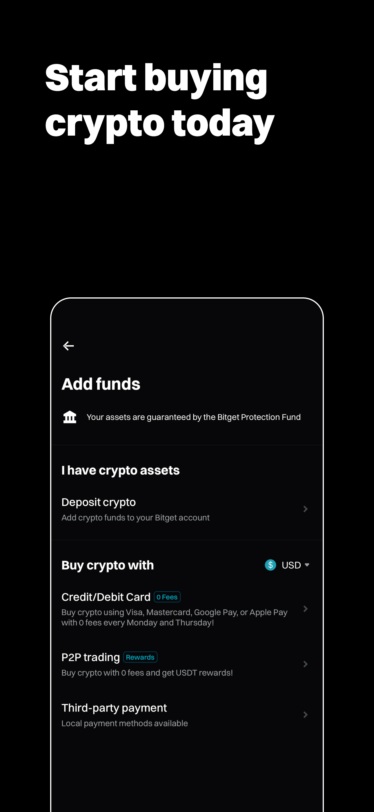 اسکرین شات 8 برنامه Bitget- Buy Crypto & Bitcoin