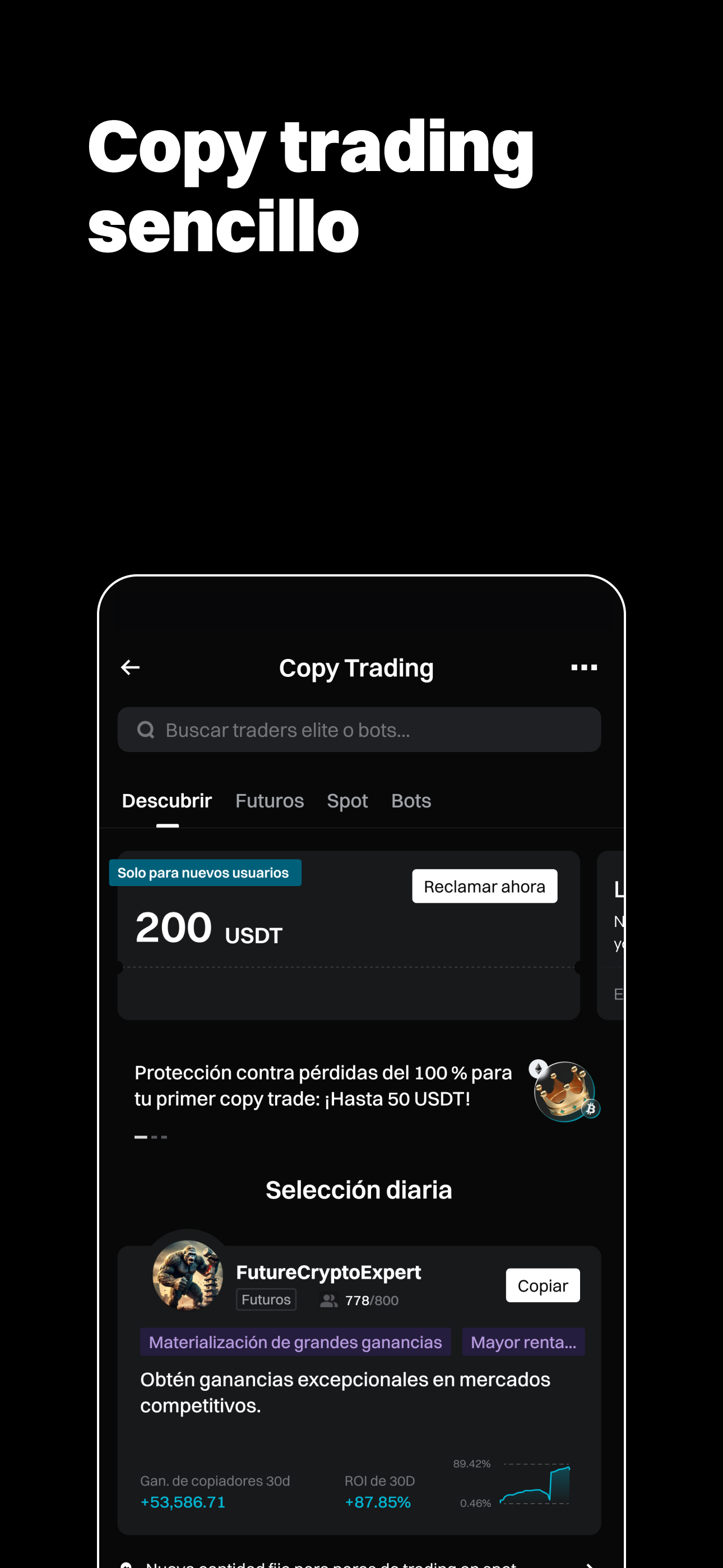 اسکرین شات 3 برنامه Bitget - Tradea BTC y cripto