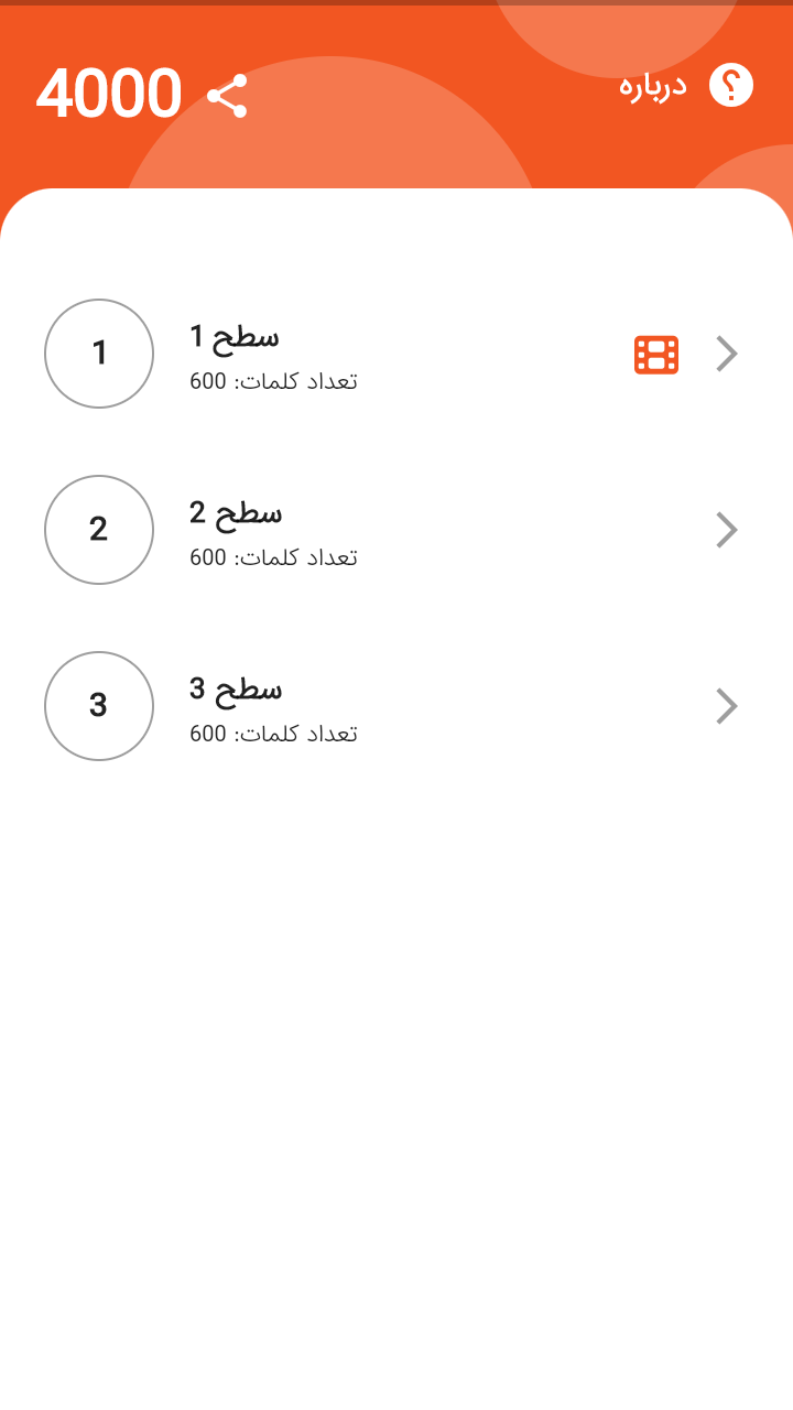 اسکرین شات 1 برنامه ‏‏4000 لغت ضروری انگلیسی
