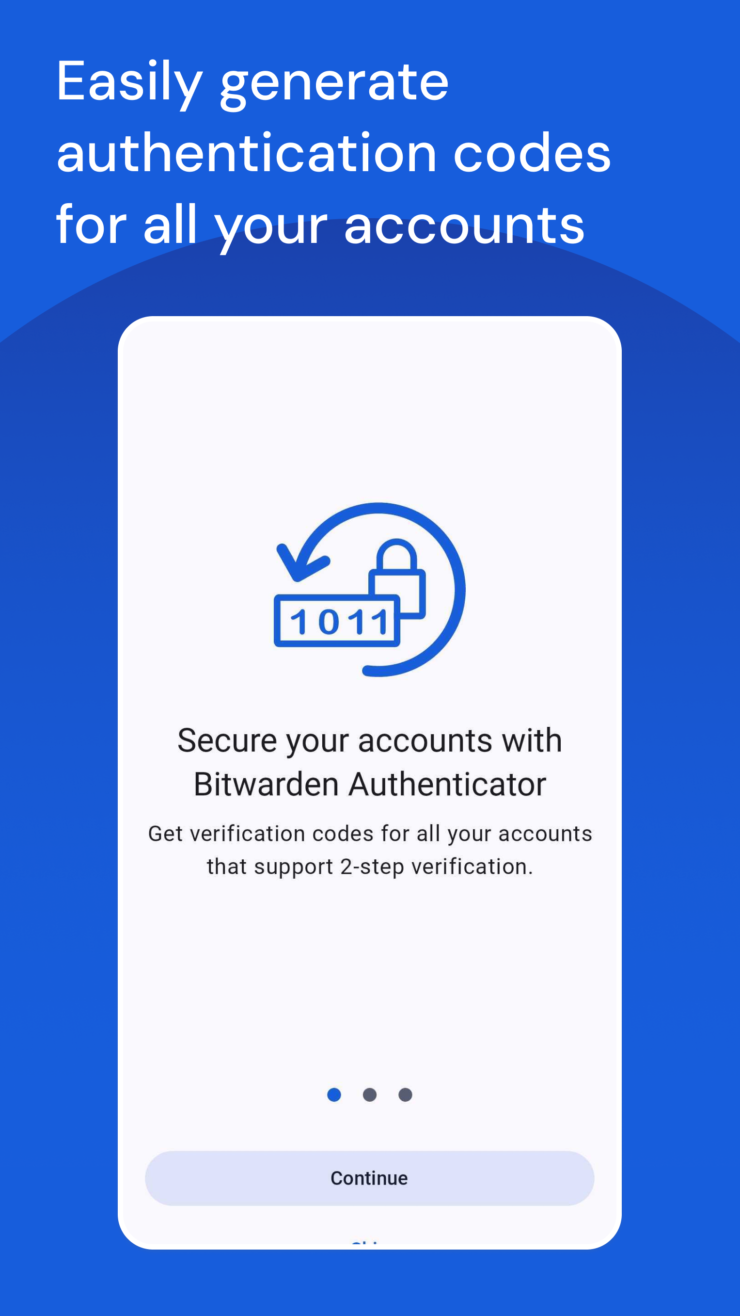 اسکرین شات 1 برنامه Bitwarden Authenticator