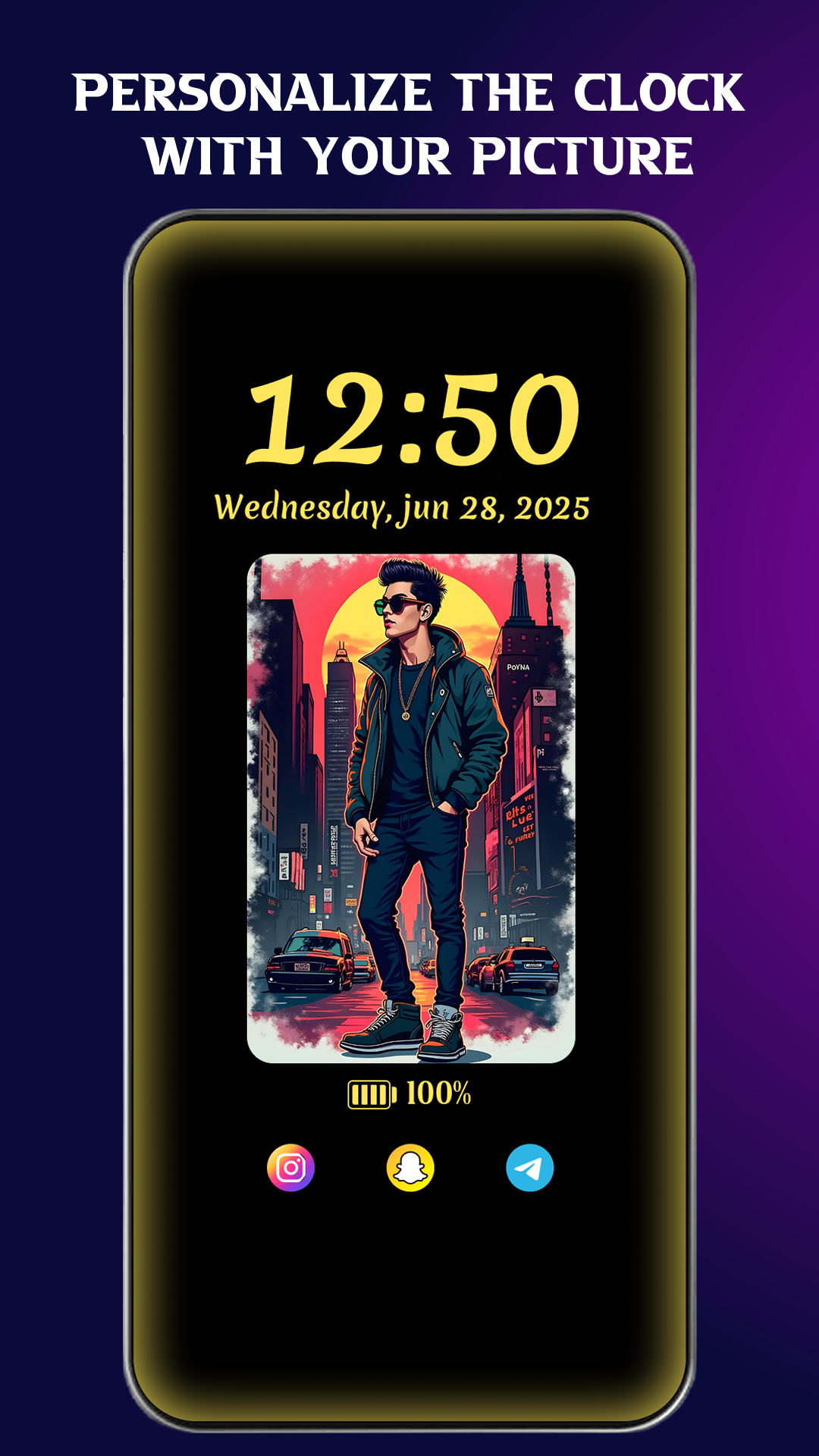 اسکرین شات 7 برنامه Always on display clock widget