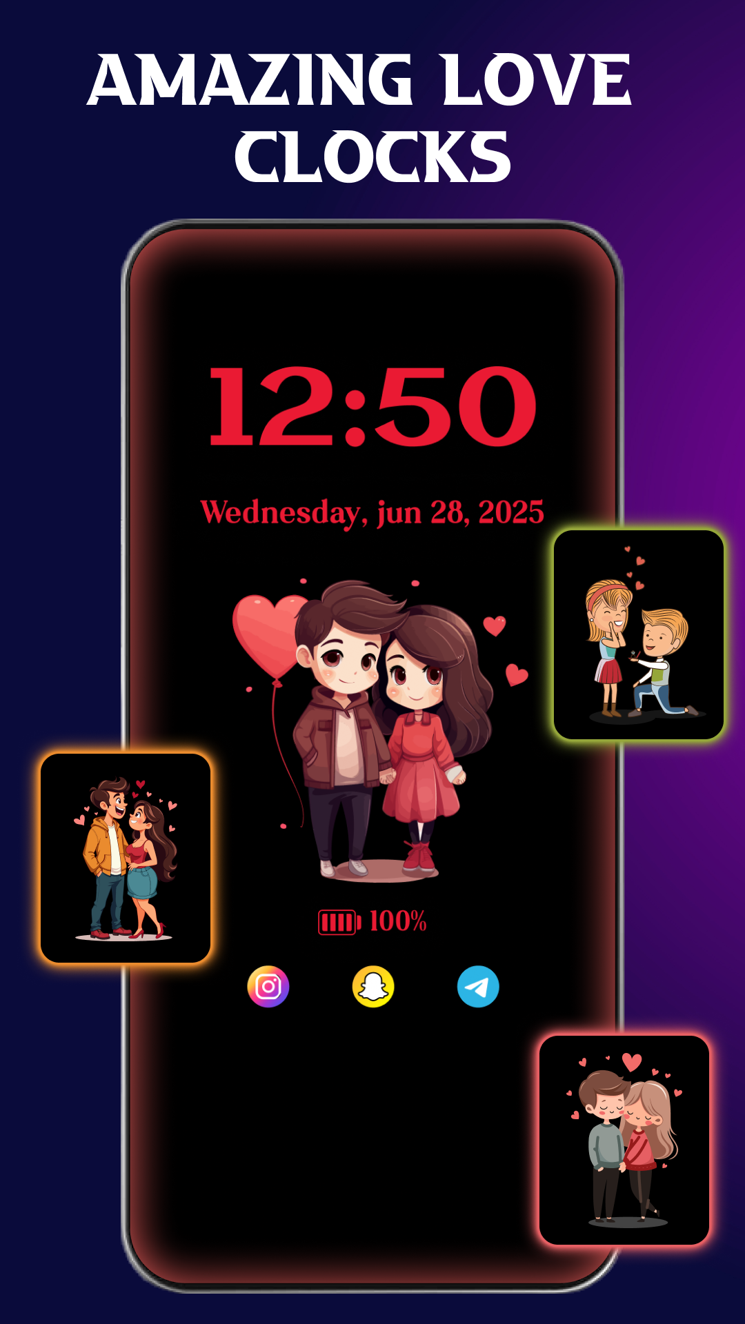 اسکرین شات 5 برنامه Always on display clock widget