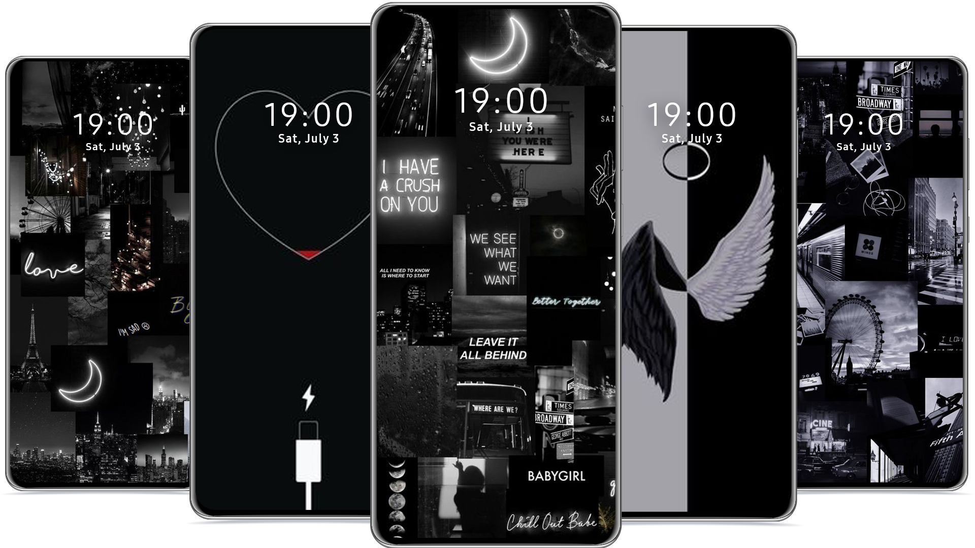 اسکرین شات 1 برنامه Black Aesthetic Wallpaper