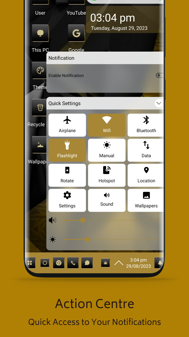 اسکرین شات 2 برنامه Black Gold Theme for Launcher