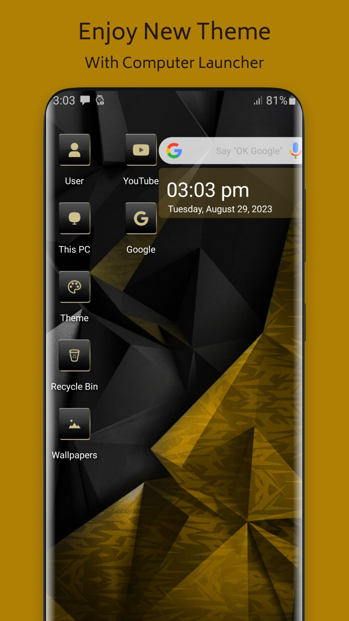 اسکرین شات 4 برنامه Black Gold Theme for Launcher