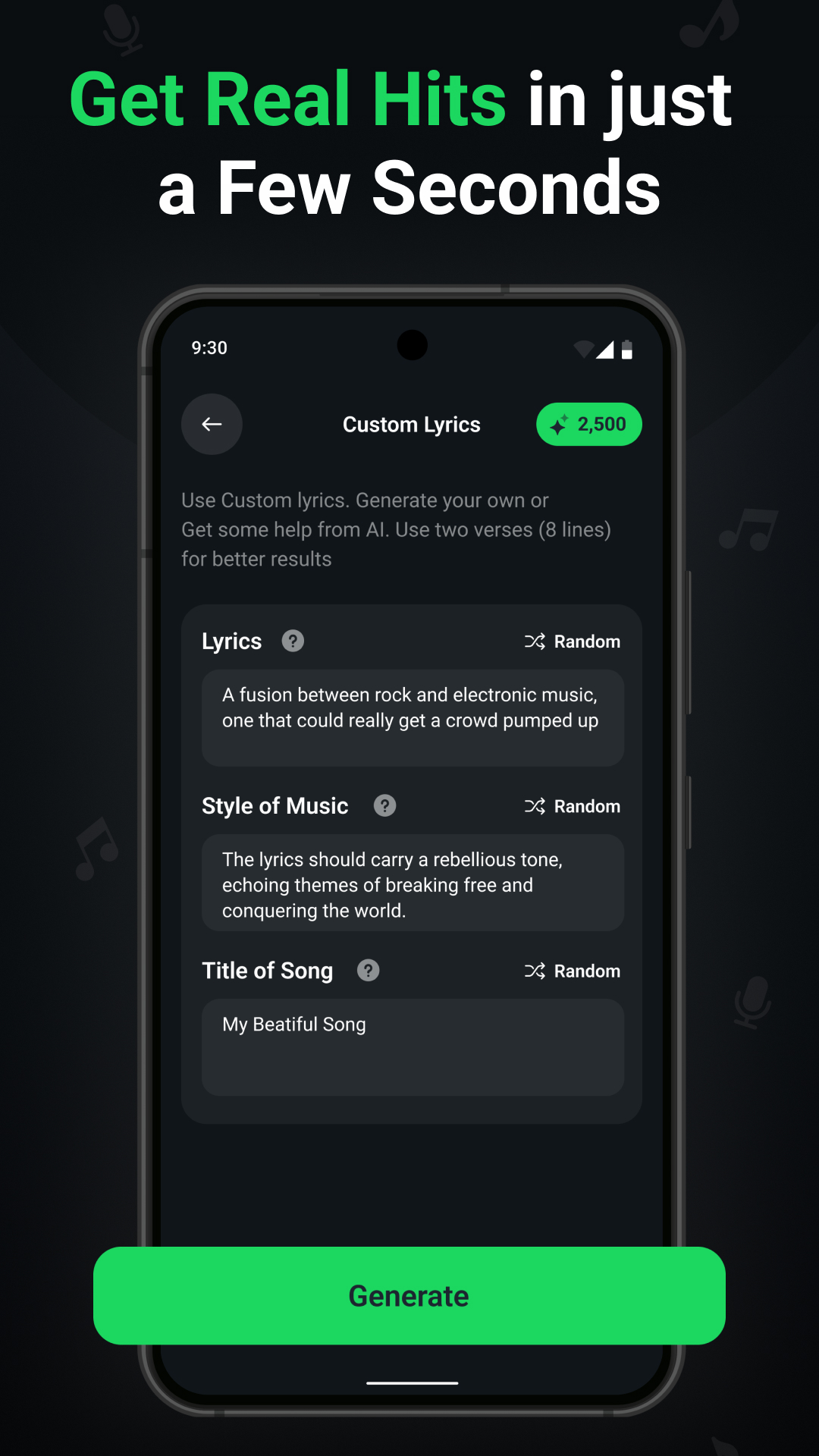 اسکرین شات 4 برنامه AI Music & Song Generator