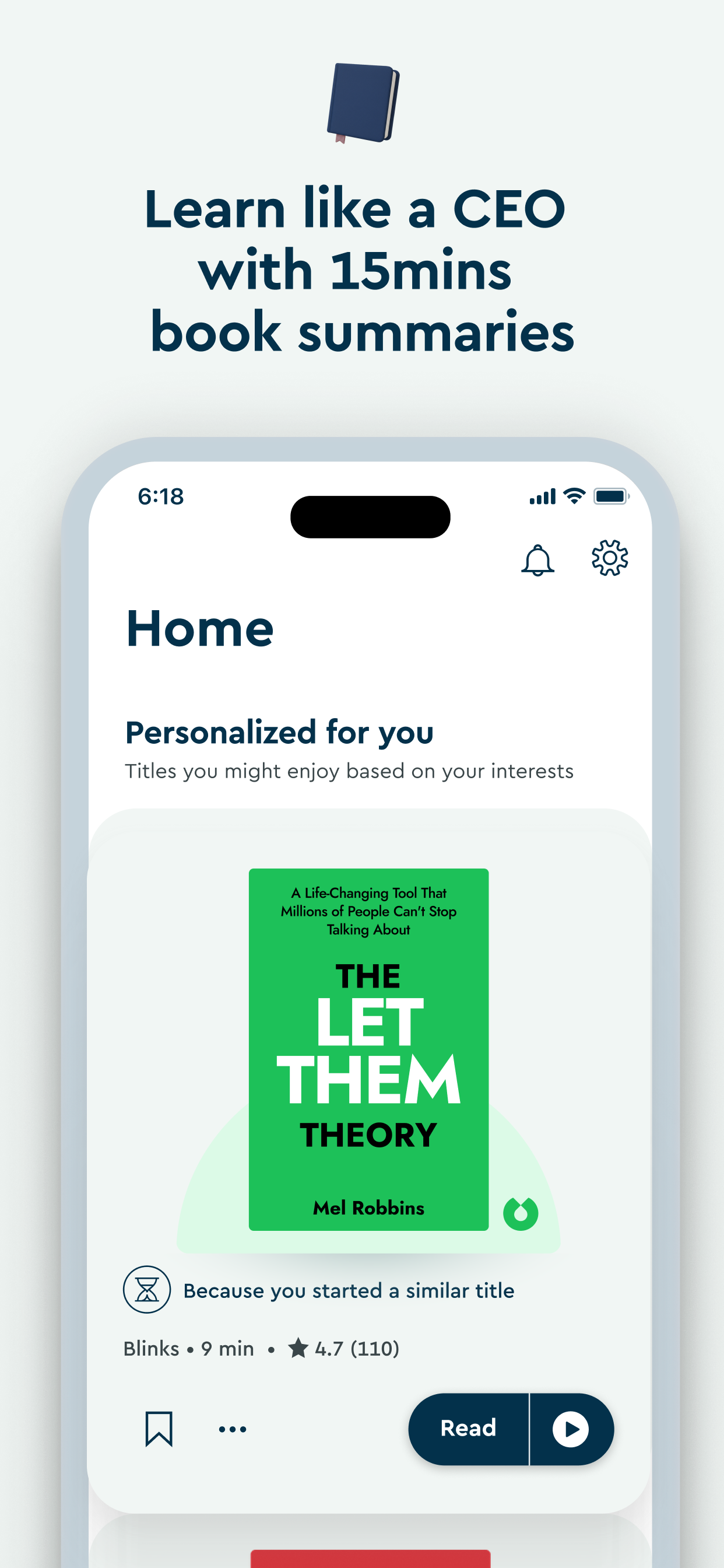 اسکرین شات 1 برنامه Blinkist: Book Summaries Daily