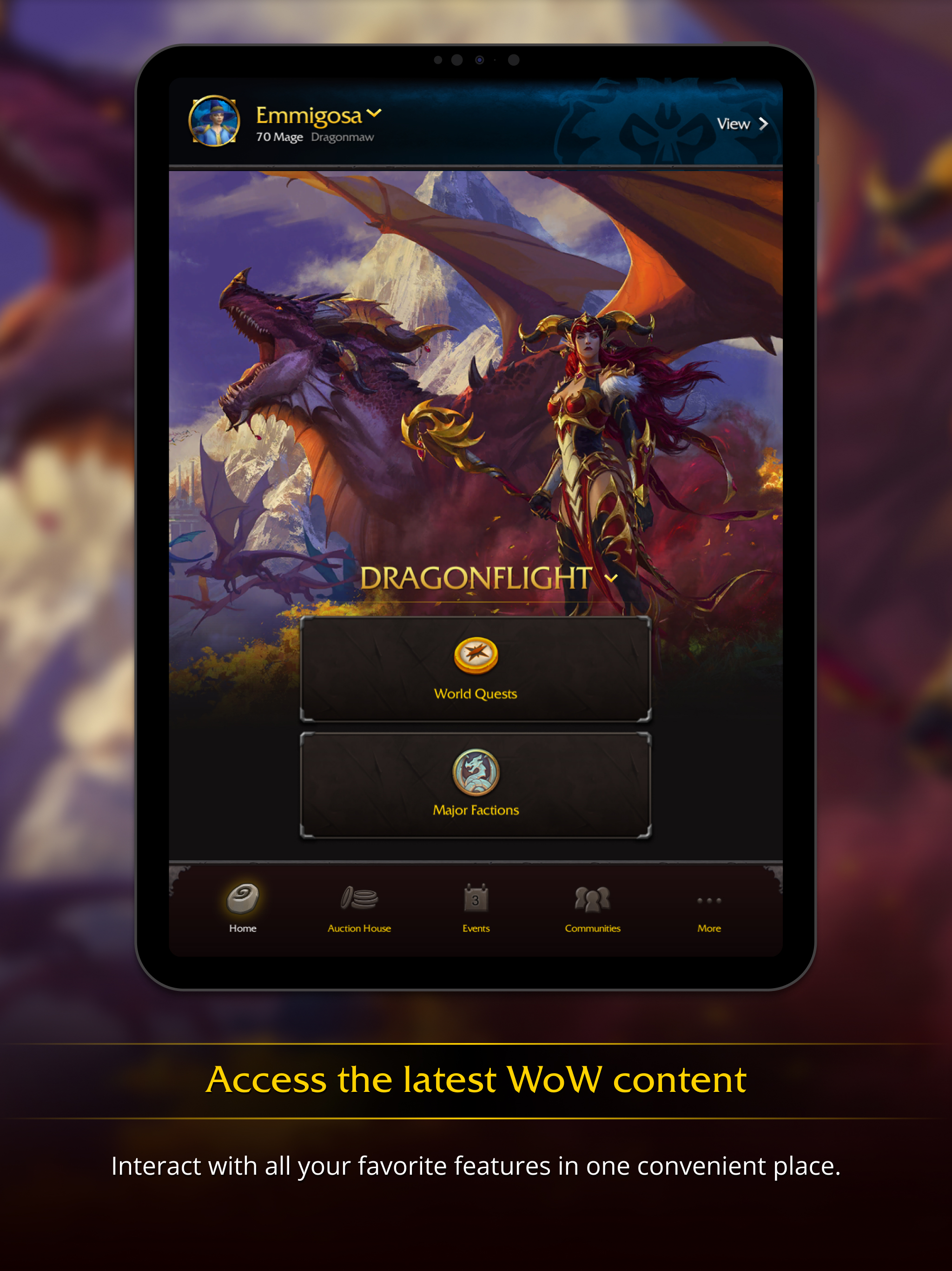 اسکرین شات 1 برنامه WoW Companion
