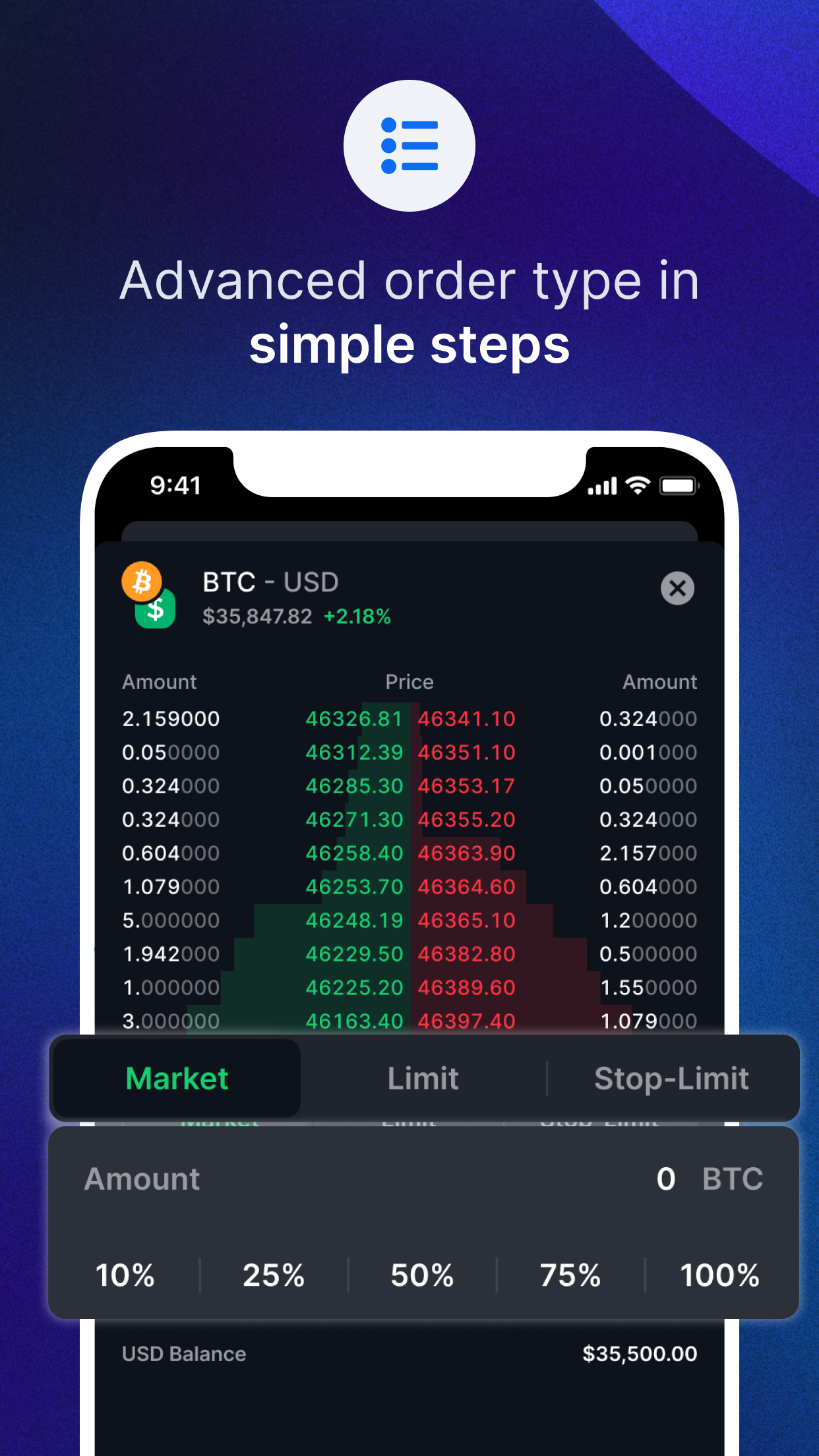 اسکرین شات 4 برنامه Blockchain.com Exchange