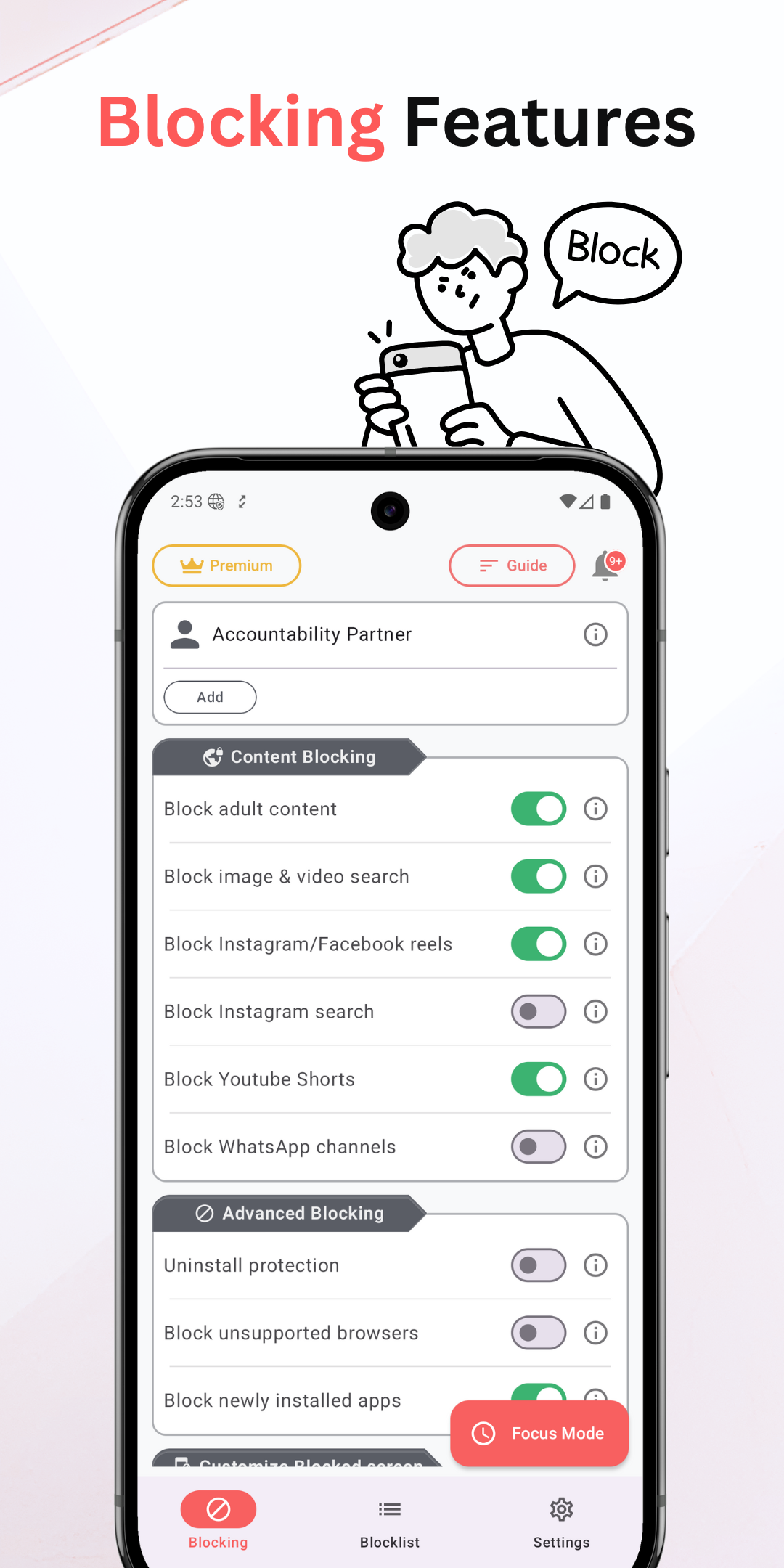 اسکرین شات 1 برنامه BlockerHero - Porn Blocker