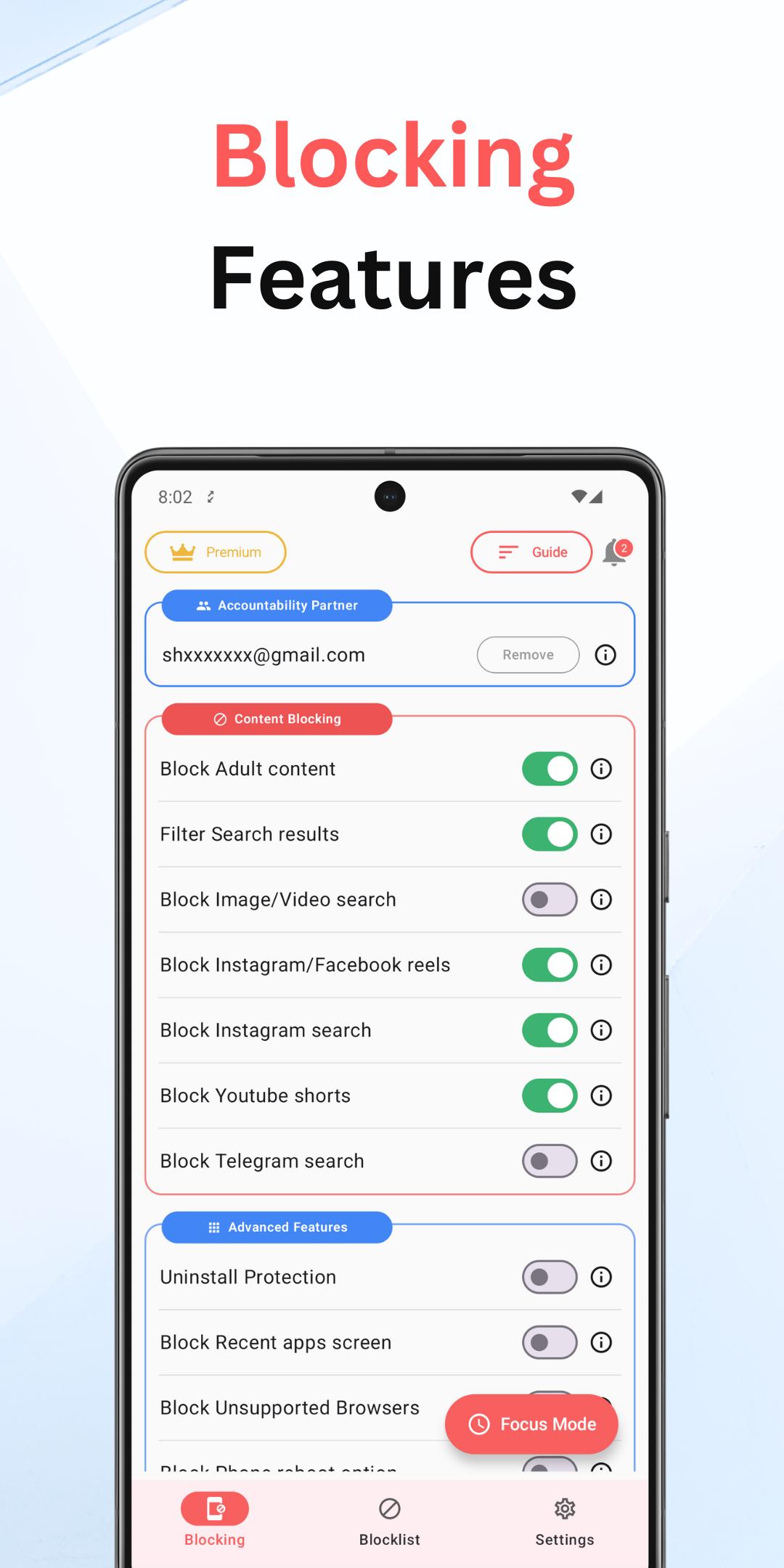 اسکرین شات 1 برنامه BlockerHero - Porn Blocker