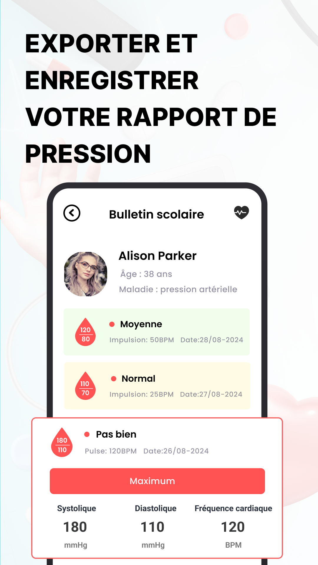 اسکرین شات 4 برنامه Blood Pressure Monitor - (BP)