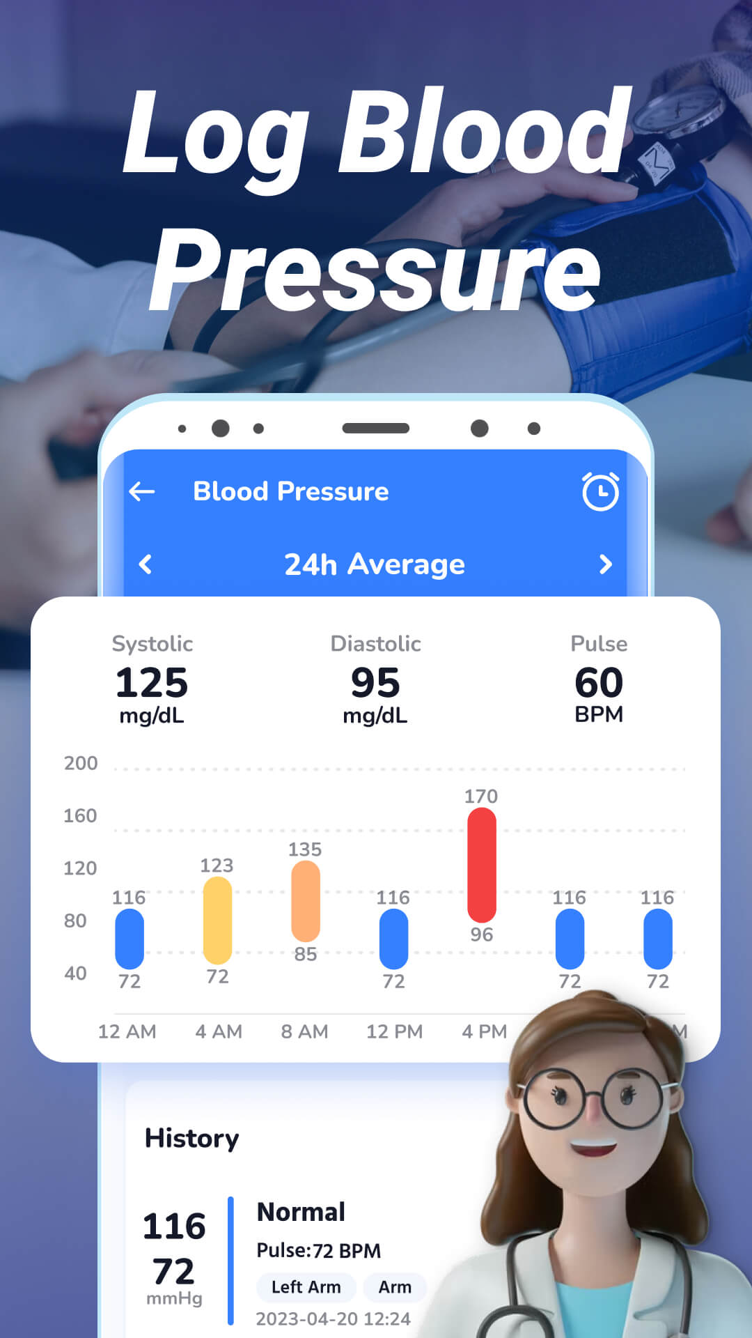 اسکرین شات 6 برنامه Blood Pressure & Sugar:Track