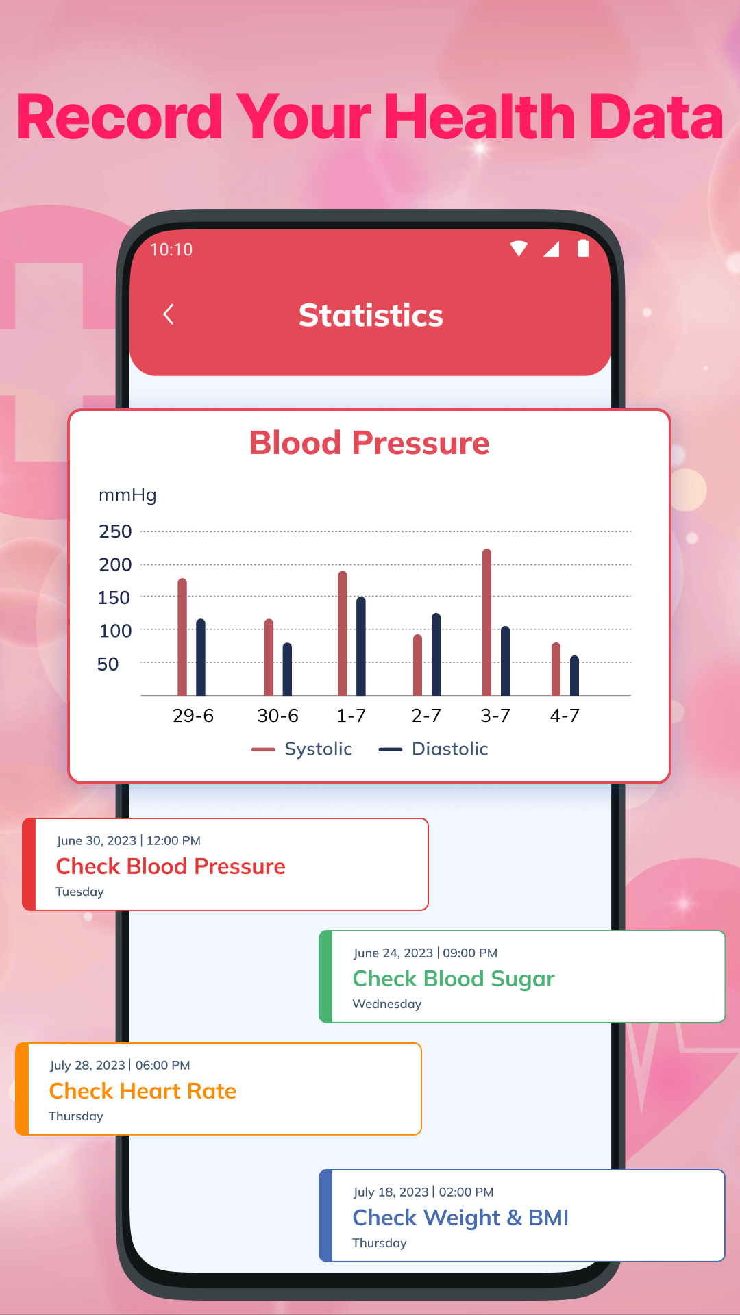 اسکرین شات 4 برنامه Blood Pressure App: Bp Log