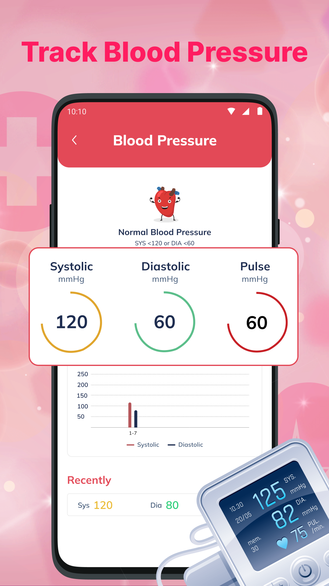 اسکرین شات 1 برنامه Blood Pressure App: Bp Log