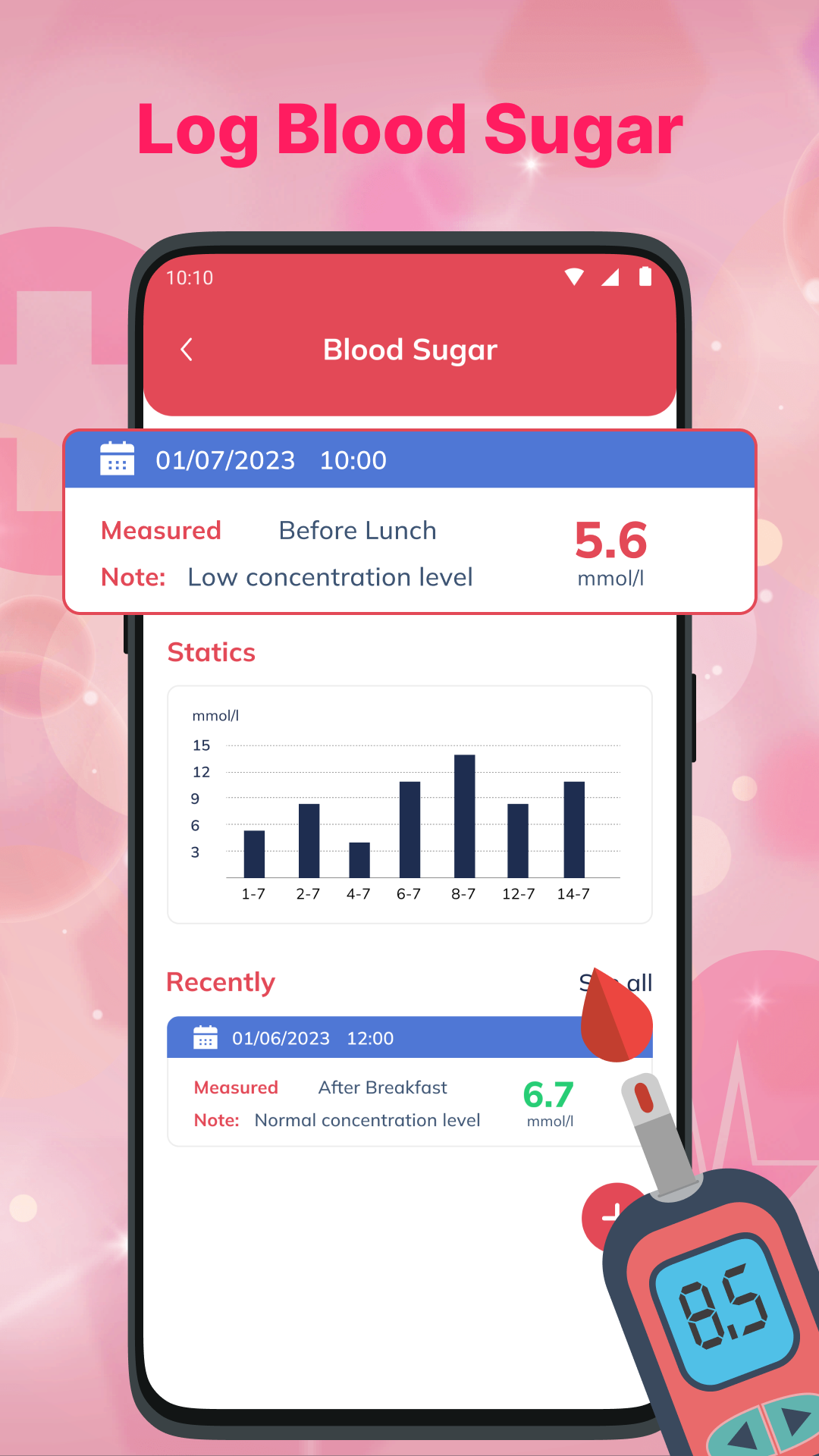 اسکرین شات 2 برنامه Blood Pressure App: Bp Log