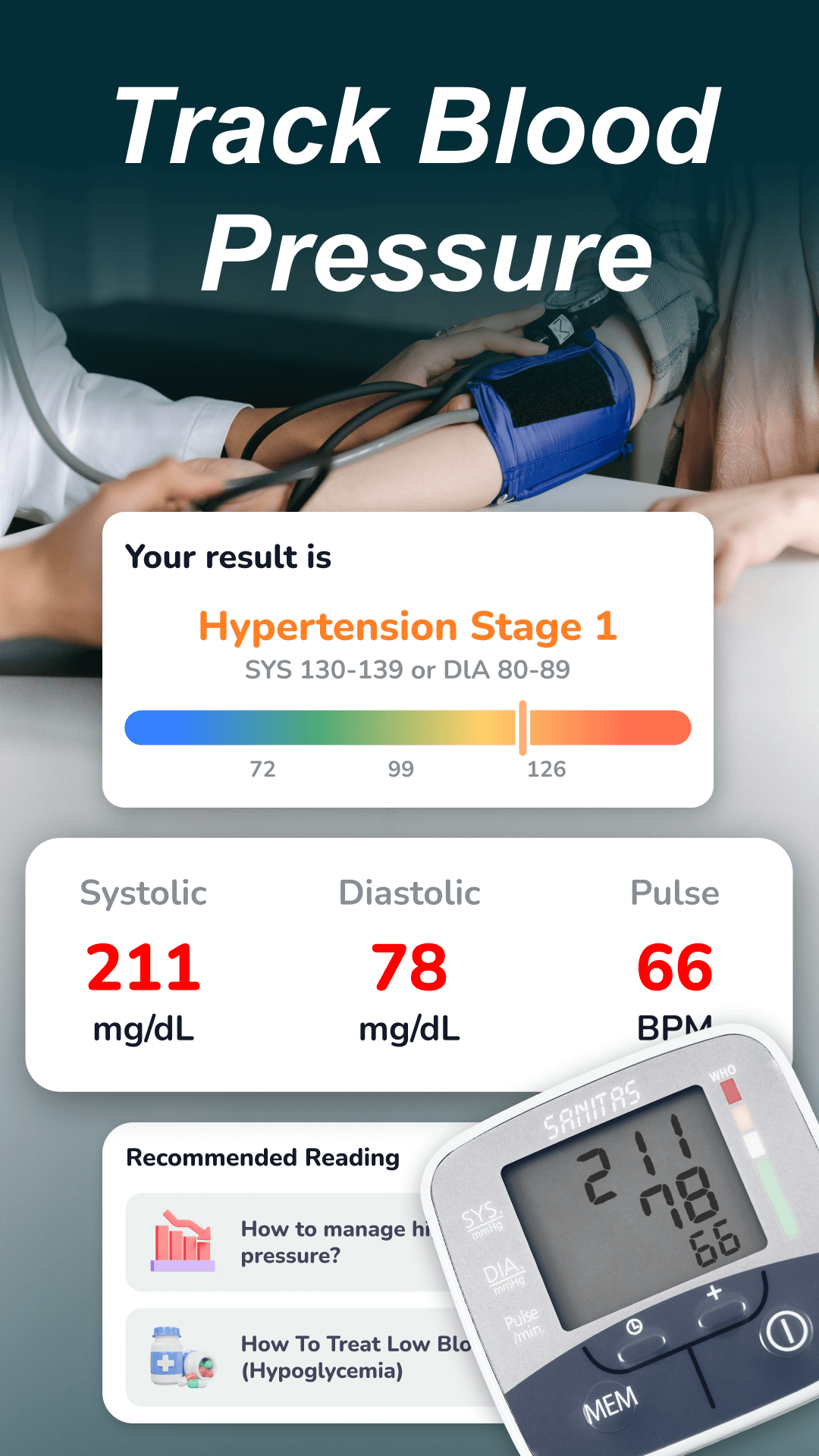 اسکرین شات 2 برنامه Health Tracker: BP Monitor App