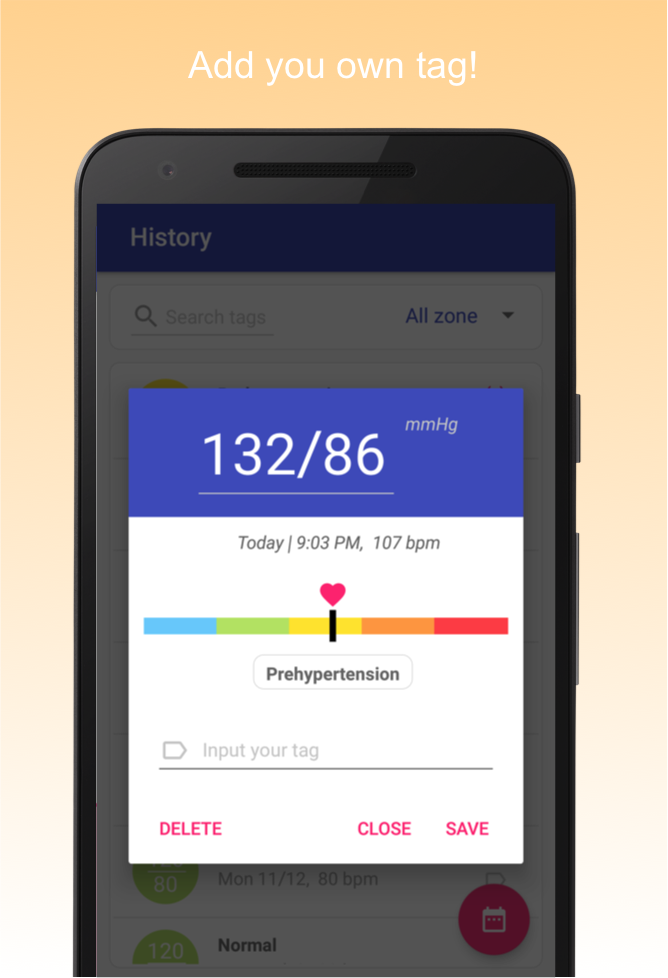 اسکرین شات 4 برنامه Blood Pressure Diary
