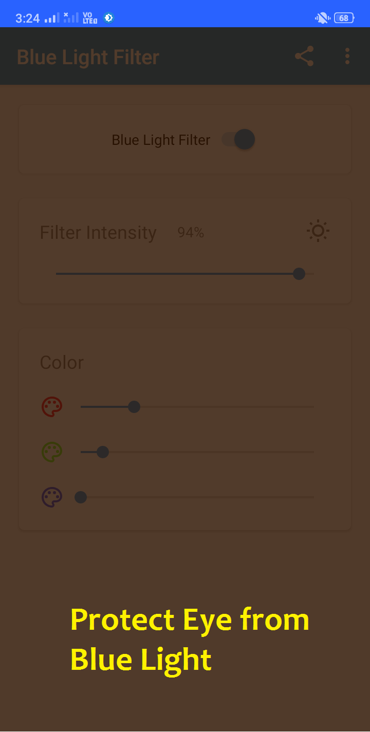 اسکرین شات 1 برنامه Night Screen Blue Light Filter