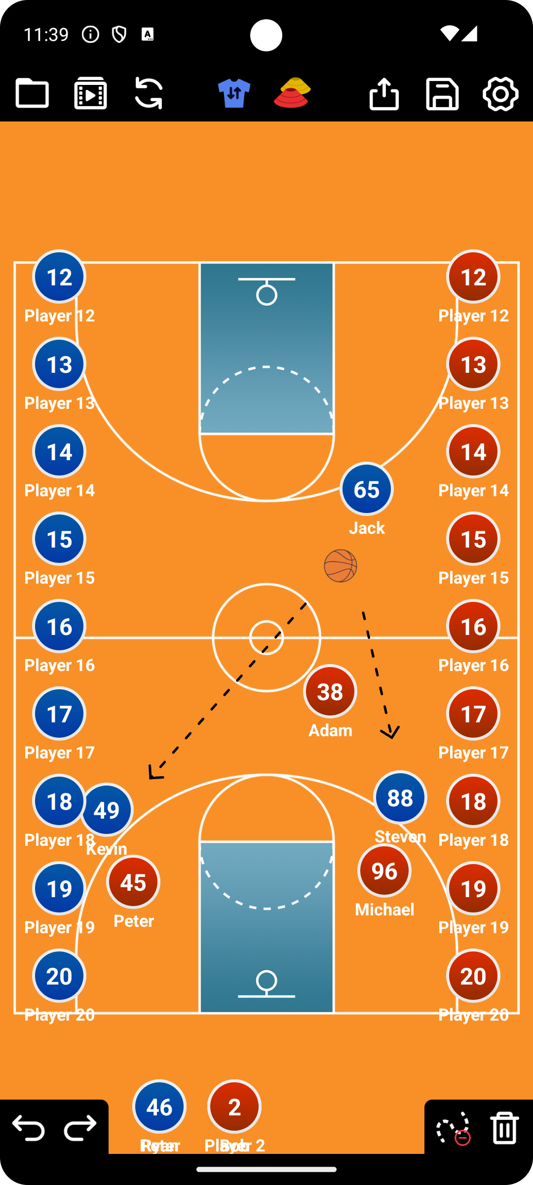 اسکرین شات 4 برنامه Coach Tactic Board: Basketball