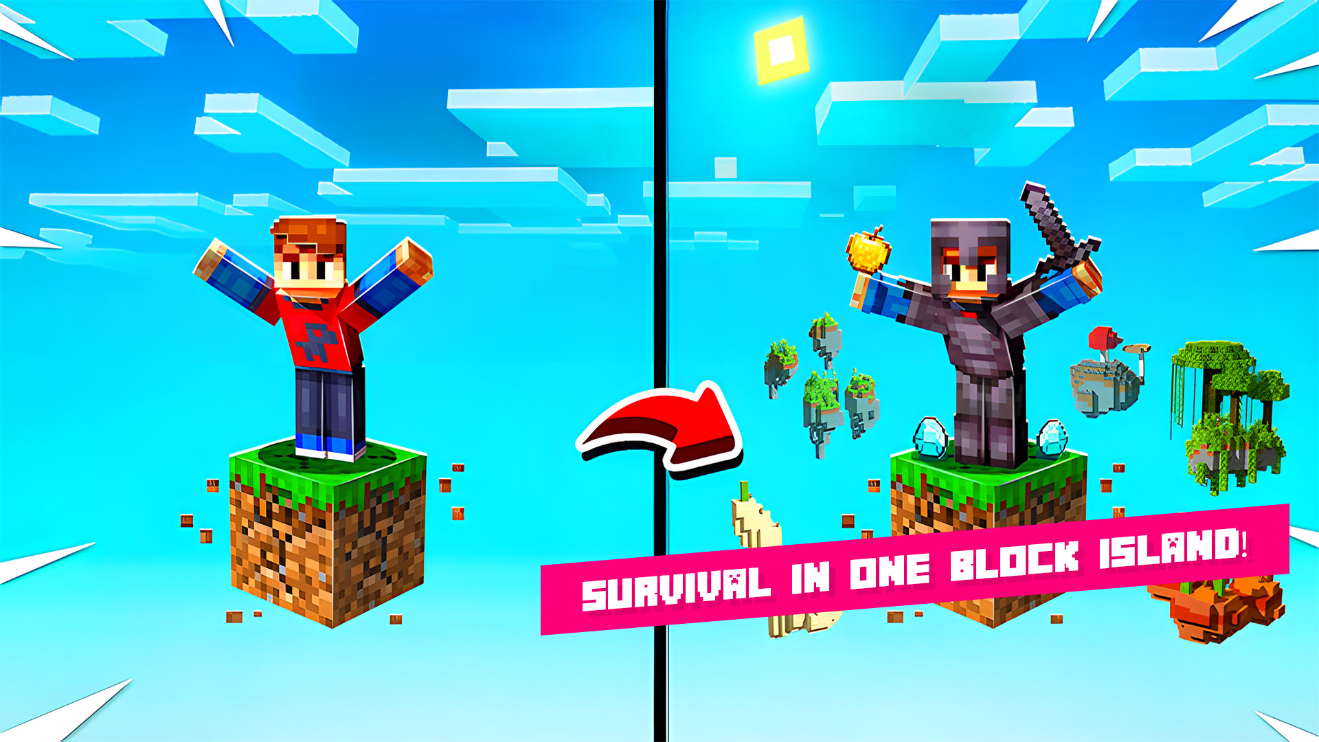 اسکرین شات 3 برنامه Craft One Block Survival Maps