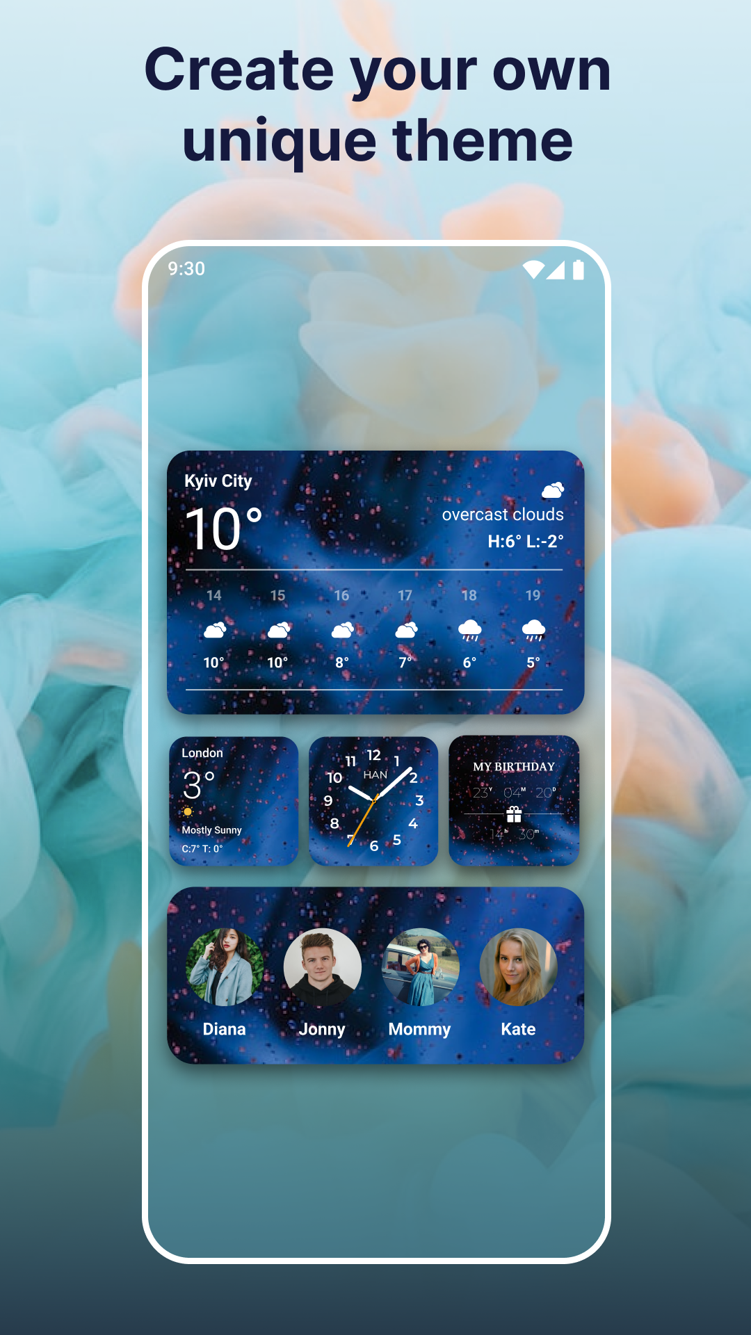 اسکرین شات 4 برنامه Widgets OS 18 - Color Widgets