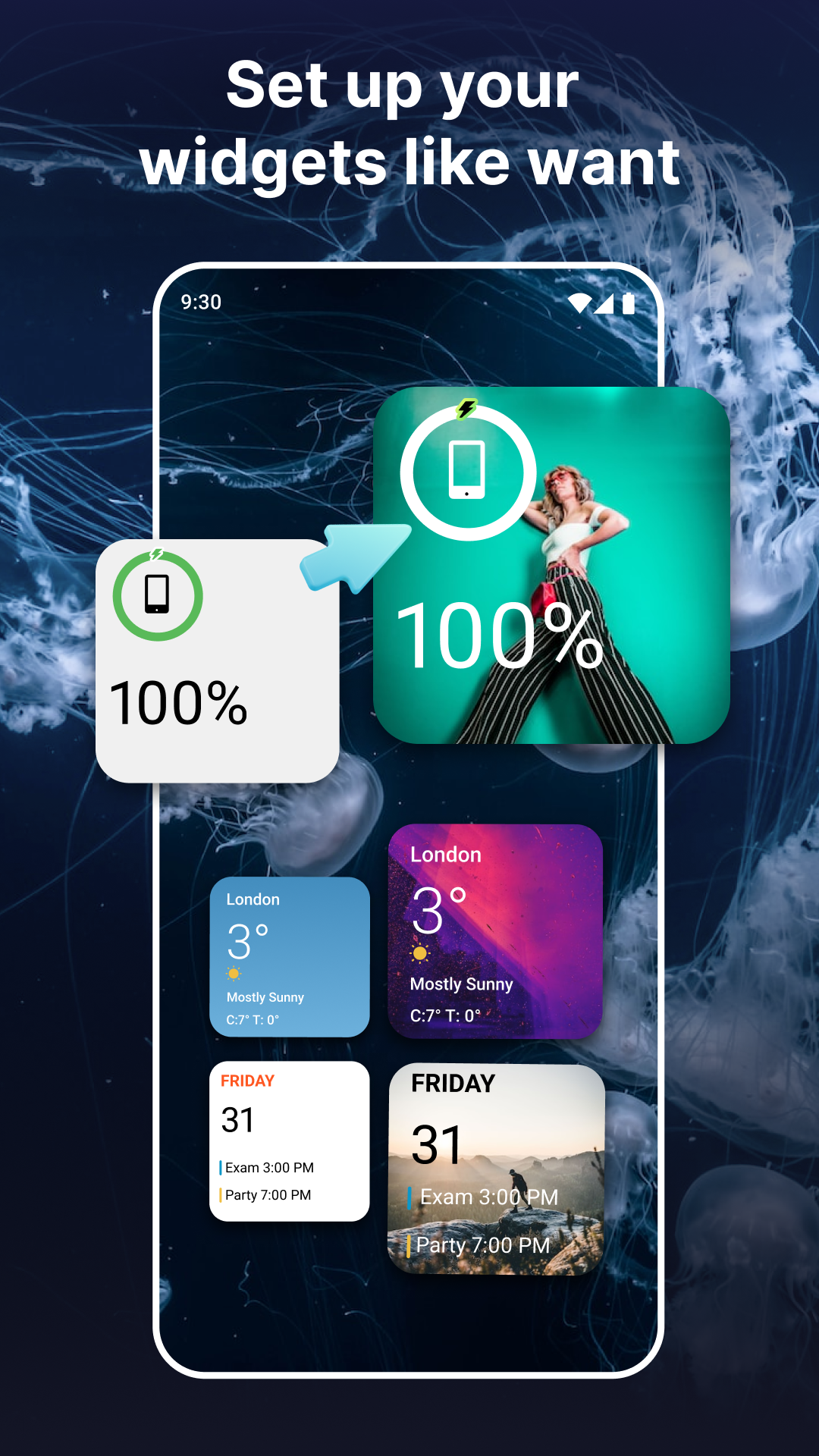 اسکرین شات 3 برنامه Widgets OS 17 - Color Widgets