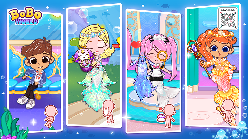 اسکرین شات 2 بازی BoBo Mermaid World: Dress Up