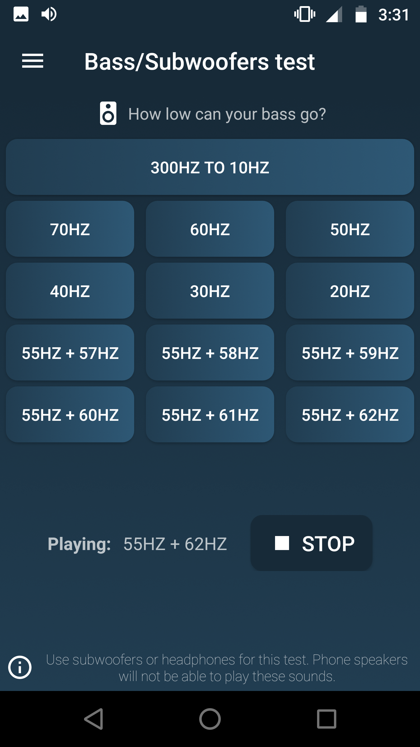 اسکرین شات 5 برنامه Frequency Sound Generator