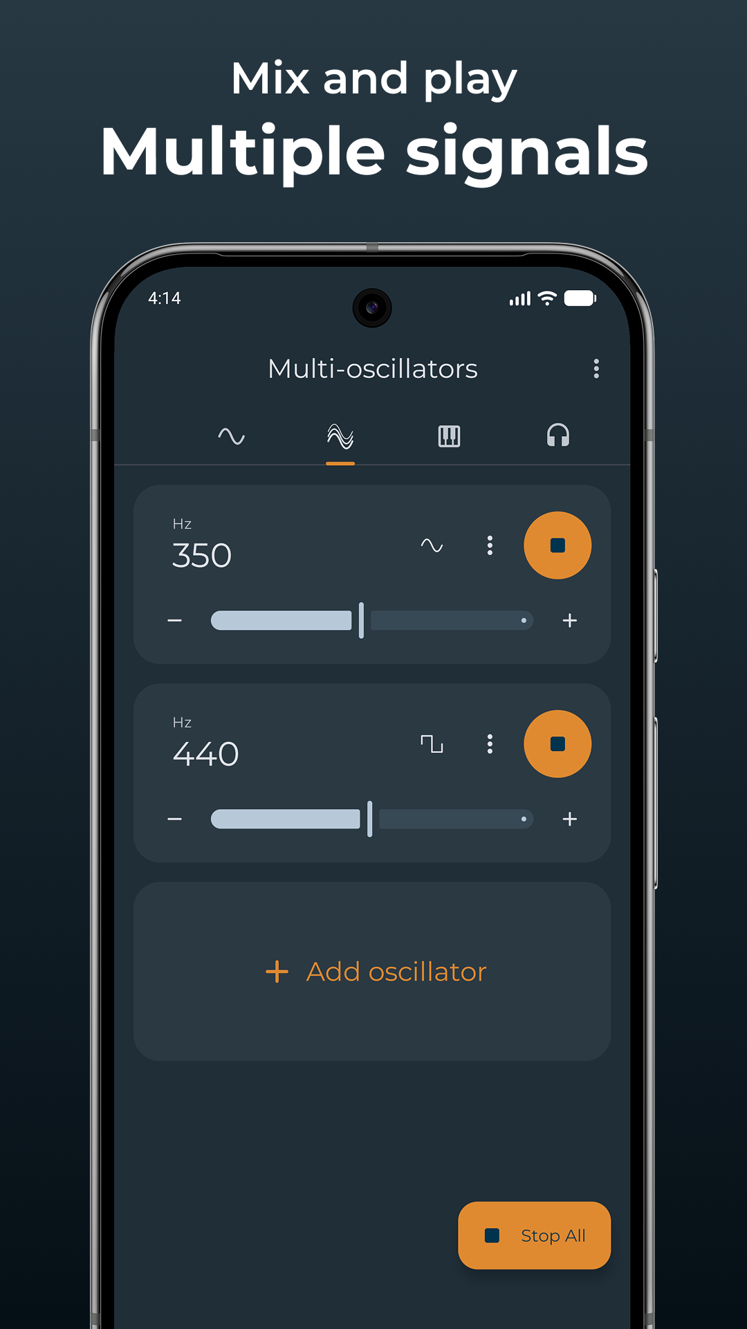 اسکرین شات 2 برنامه Frequency Sound Generator