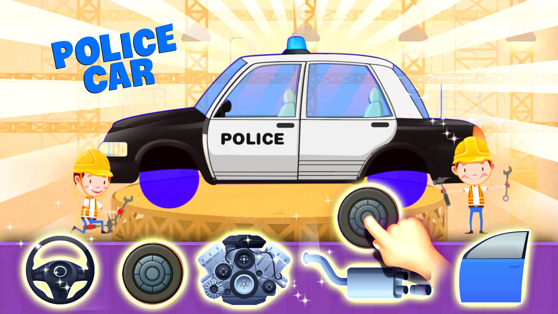 اسکرین شات 1 بازی Cars for kids - Car builder