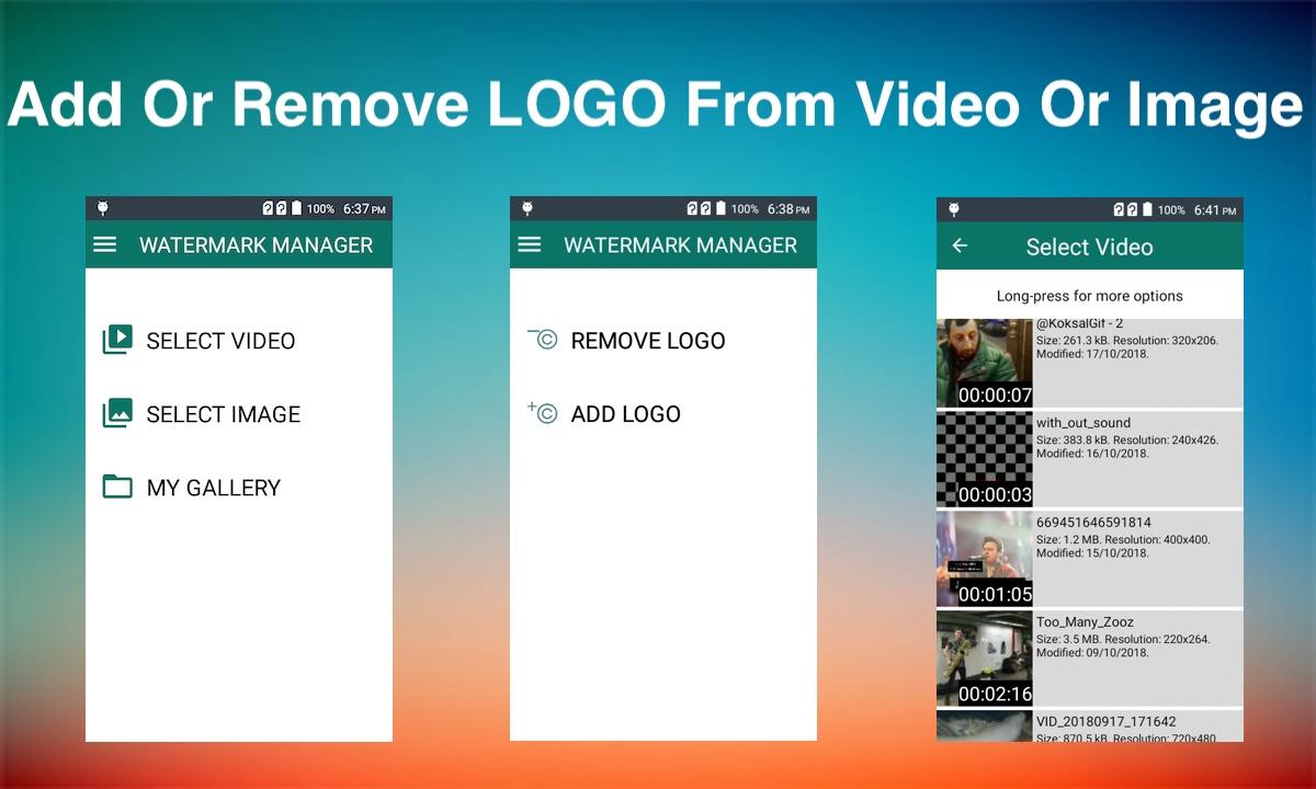 اسکرین شات 1 برنامه Remove & Add Watermark
