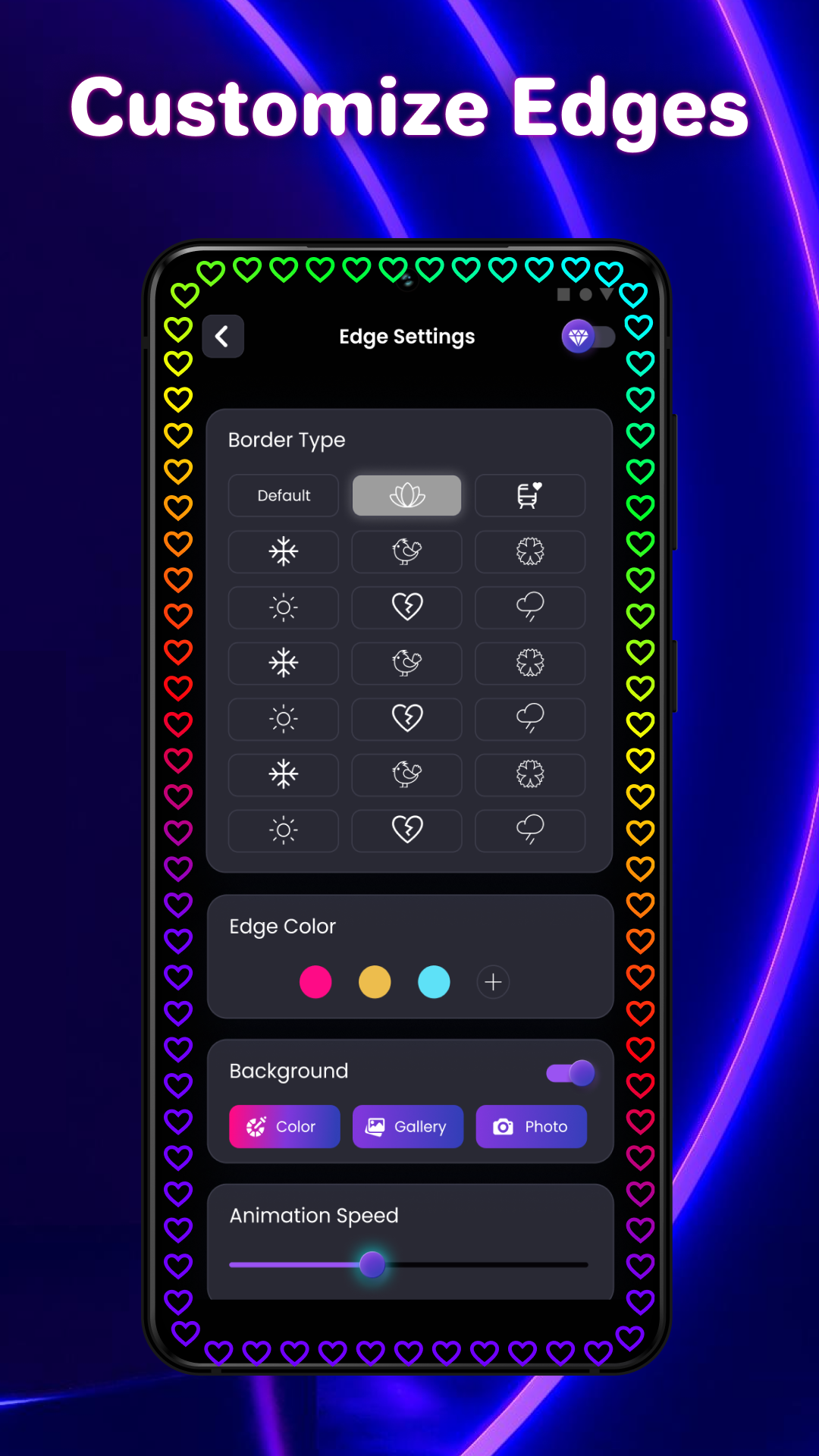 اسکرین شات 4 برنامه Edge Lighting Round Light RGB