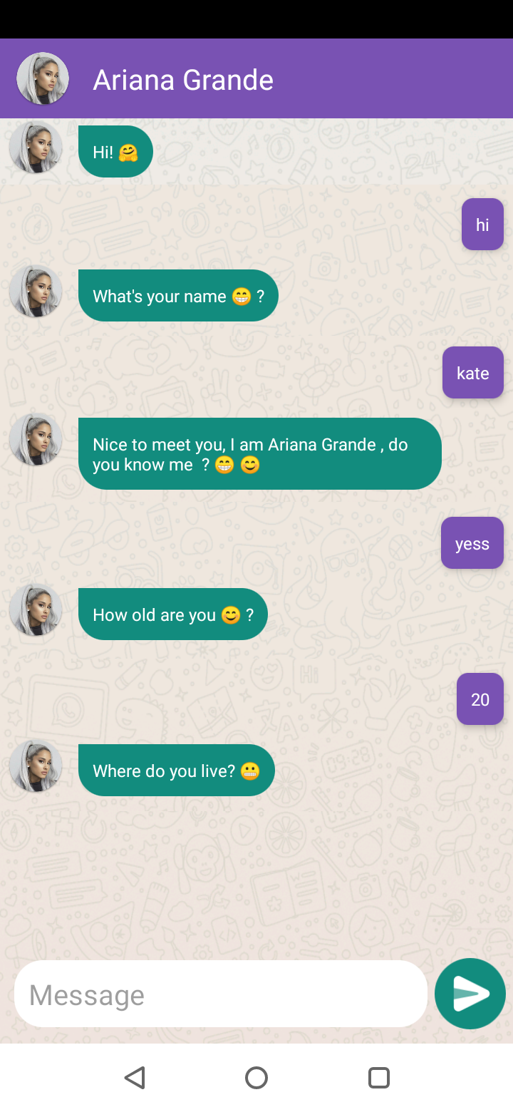 اسکرین شات 4 برنامه Ariana Grande Fake Video Call