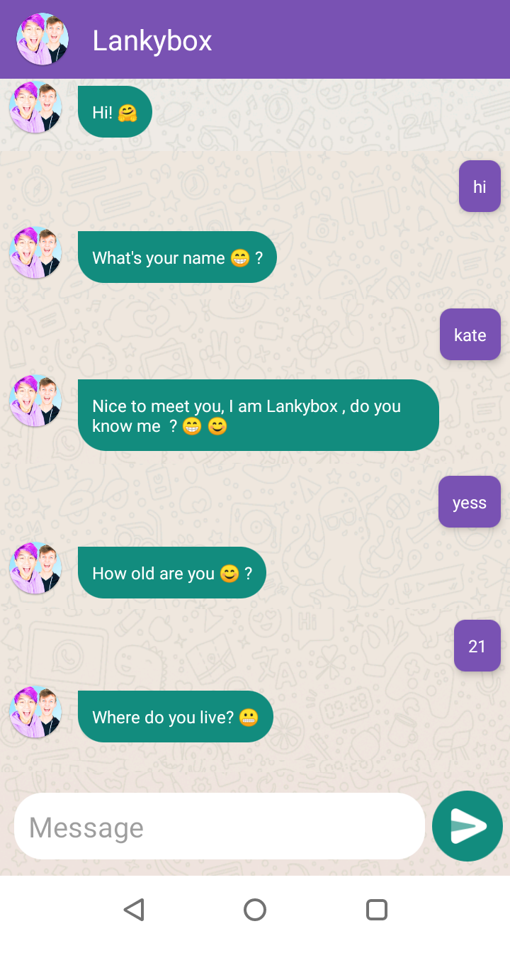 اسکرین شات 4 برنامه Lankybox Fake Video Call - Lan