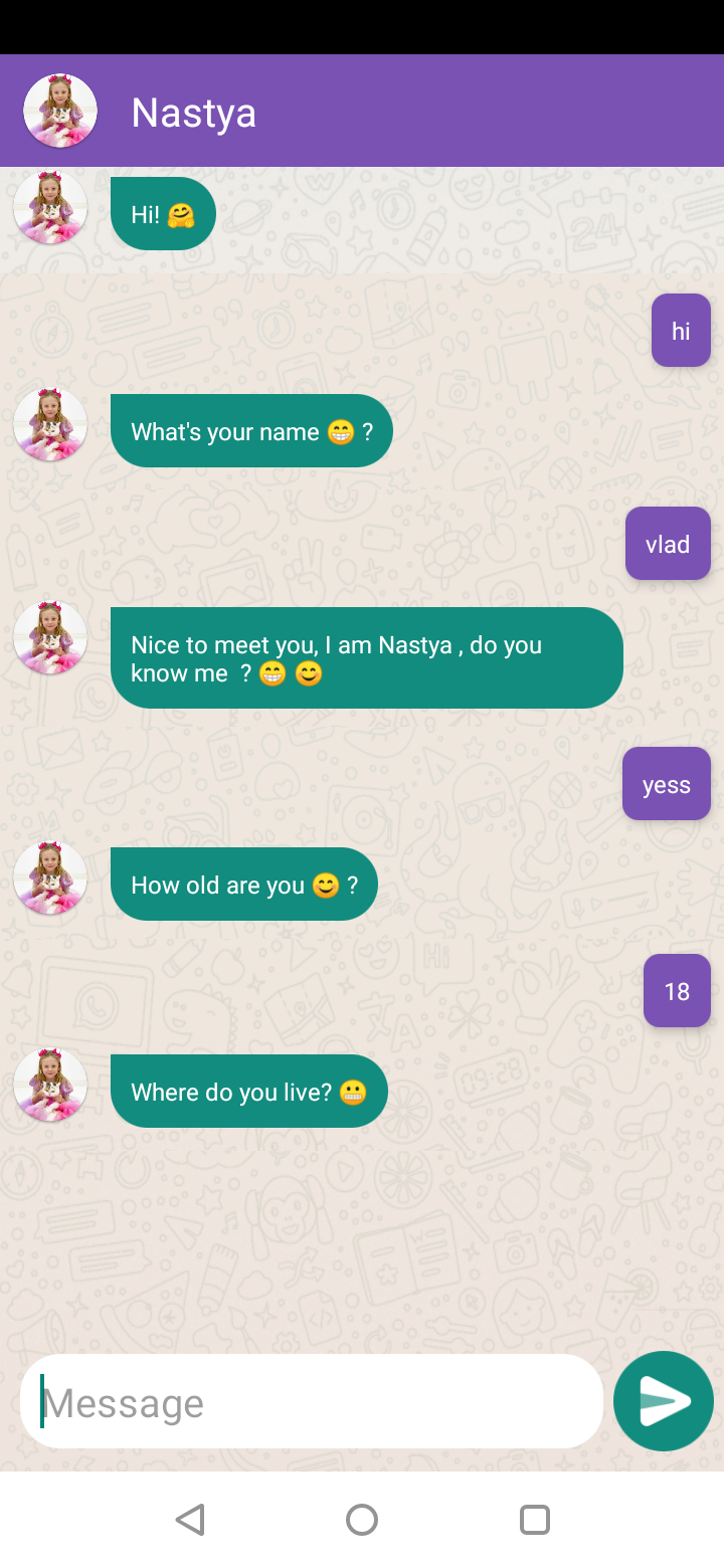 اسکرین شات 4 برنامه Like Nastya Fake Video Call -
