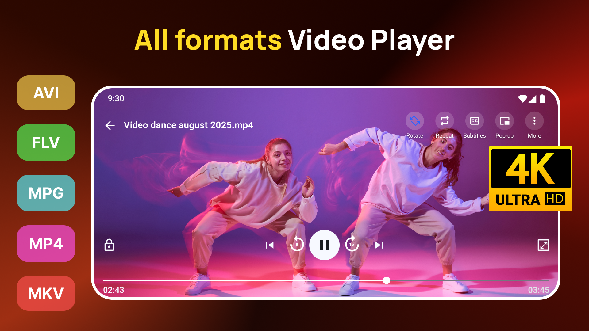 اسکرین شات 1 برنامه All Video Player Media Player