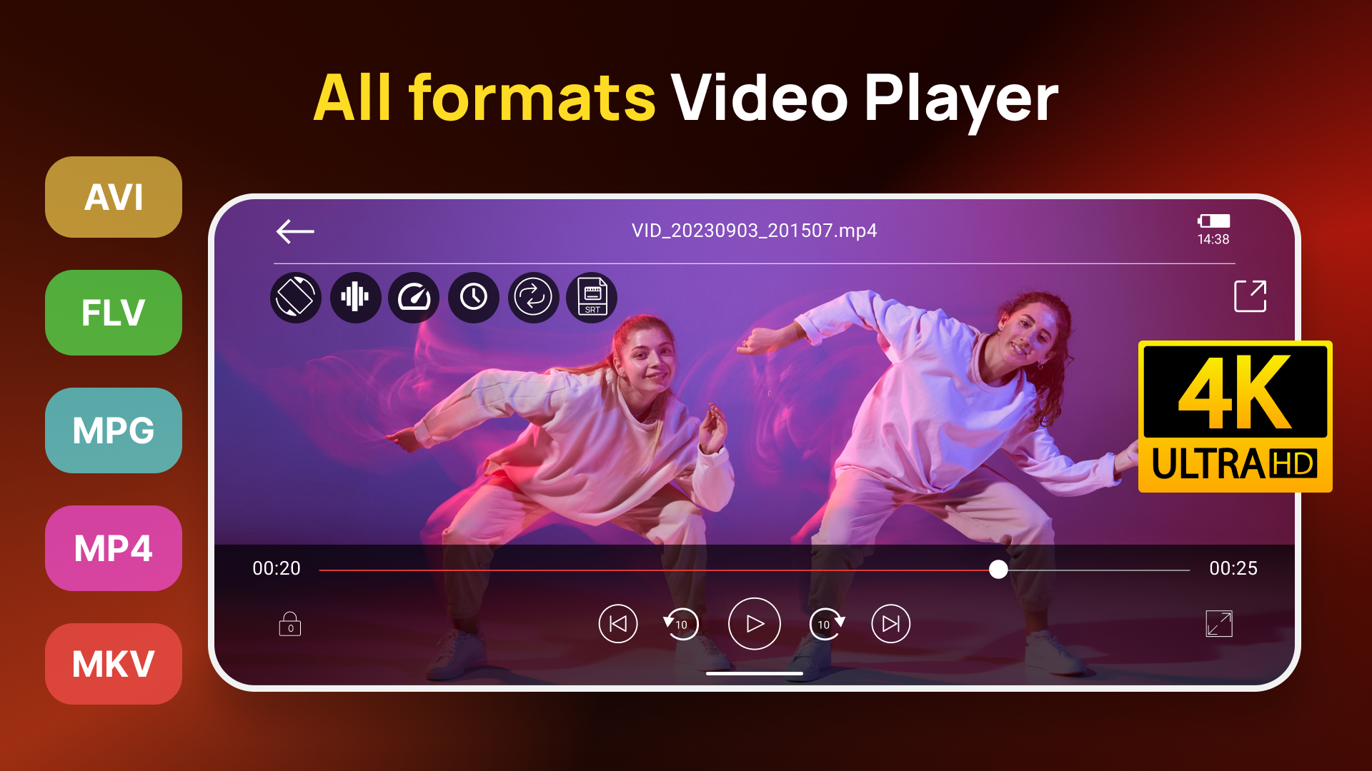 اسکرین شات 1 برنامه All Video Player Media Player