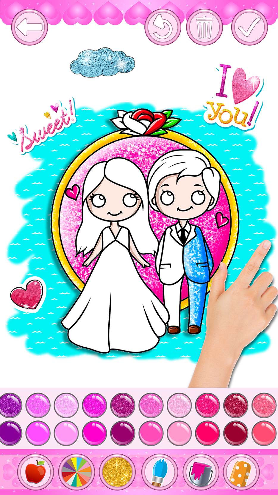 اسکرین شات 1 برنامه Bride and Groom Coloring book